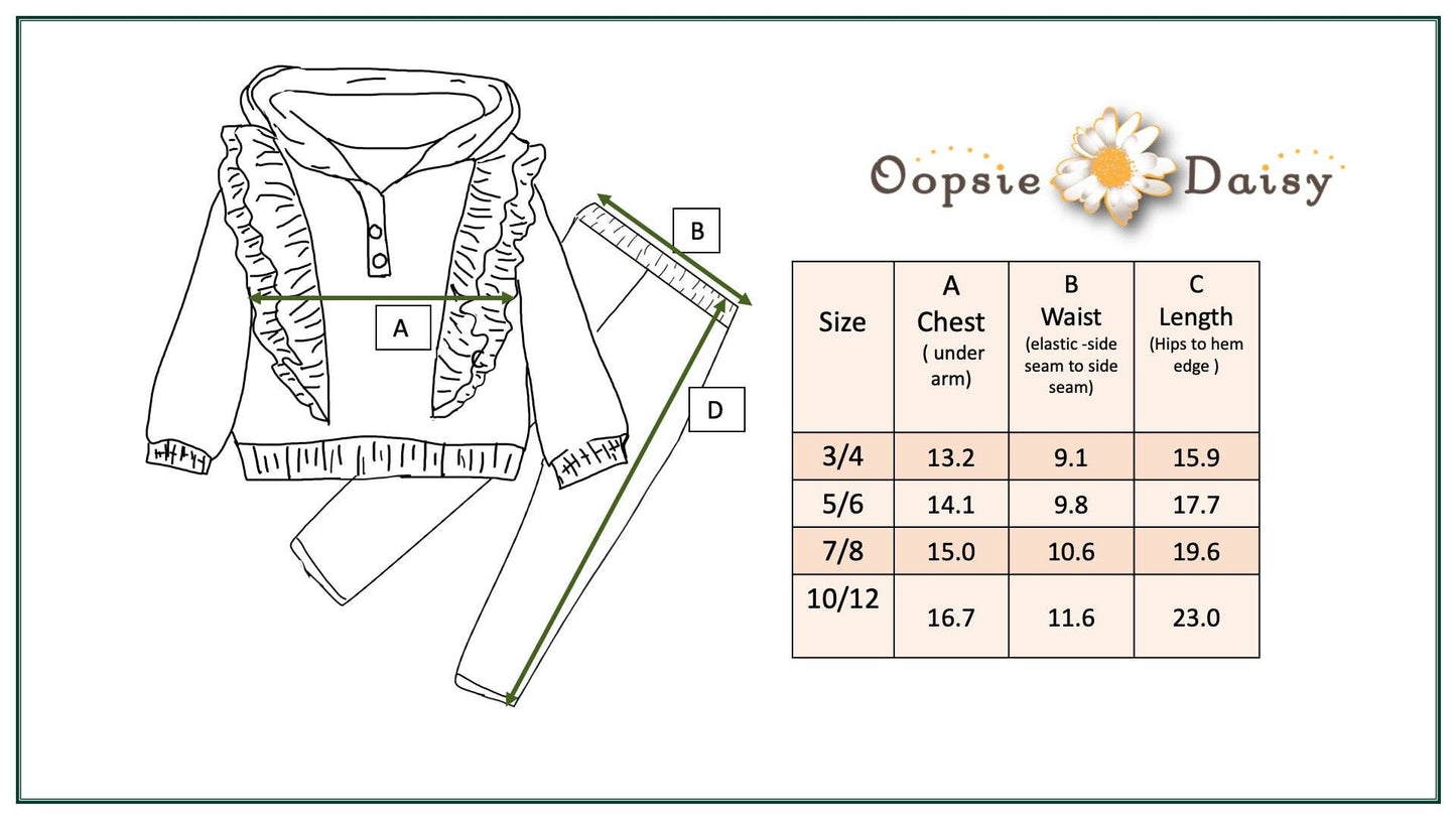 Kids Chocolate Ruffle Hoodie & Fall Floral Pant Set