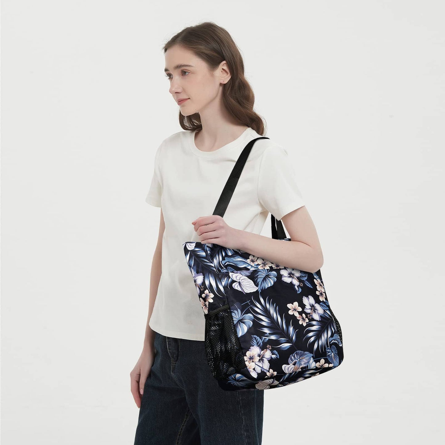 WANDF Water-resistant Beach Shoulder Tote Bag for Women