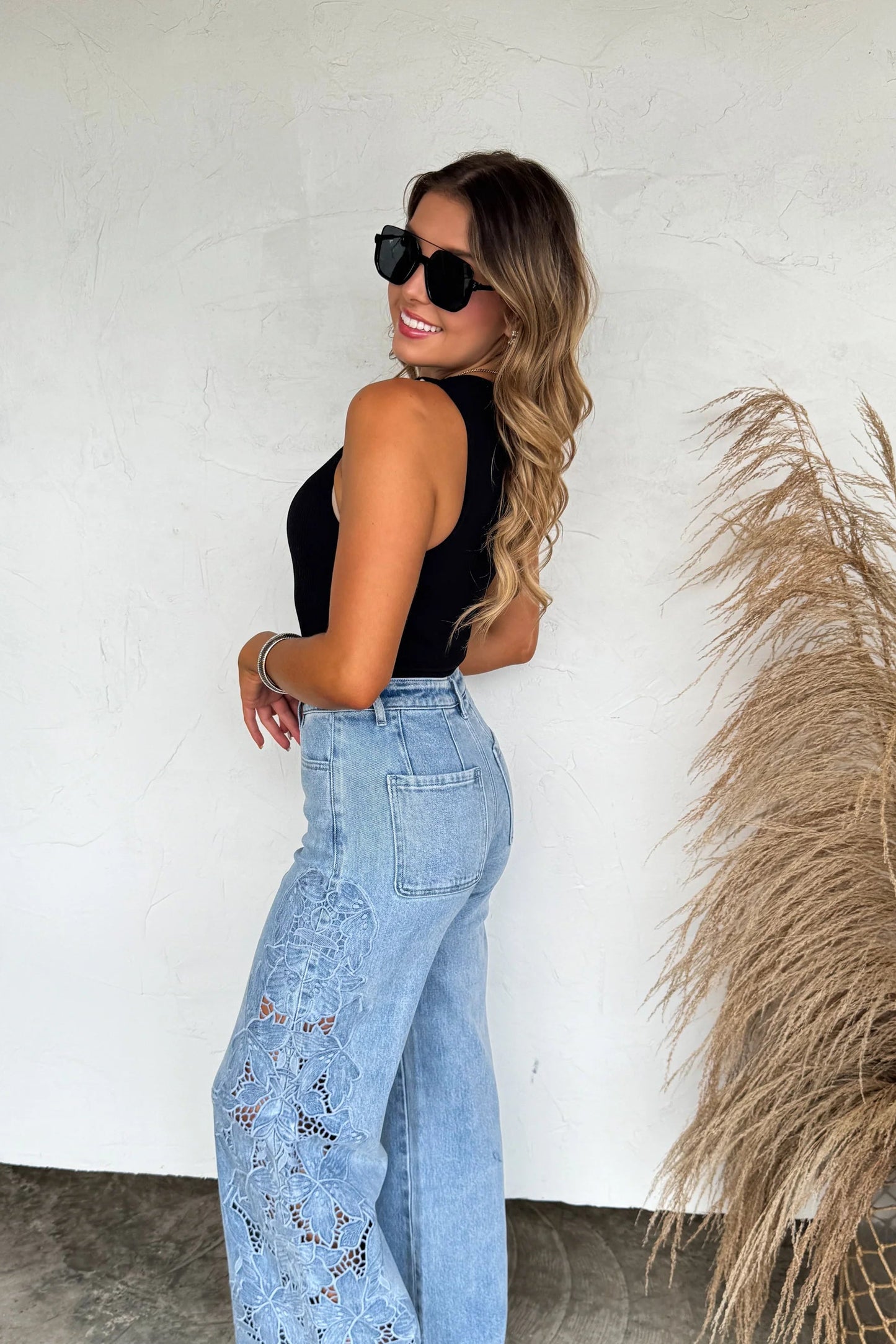 Blakely Jeans - Floral Charm Wide Leg