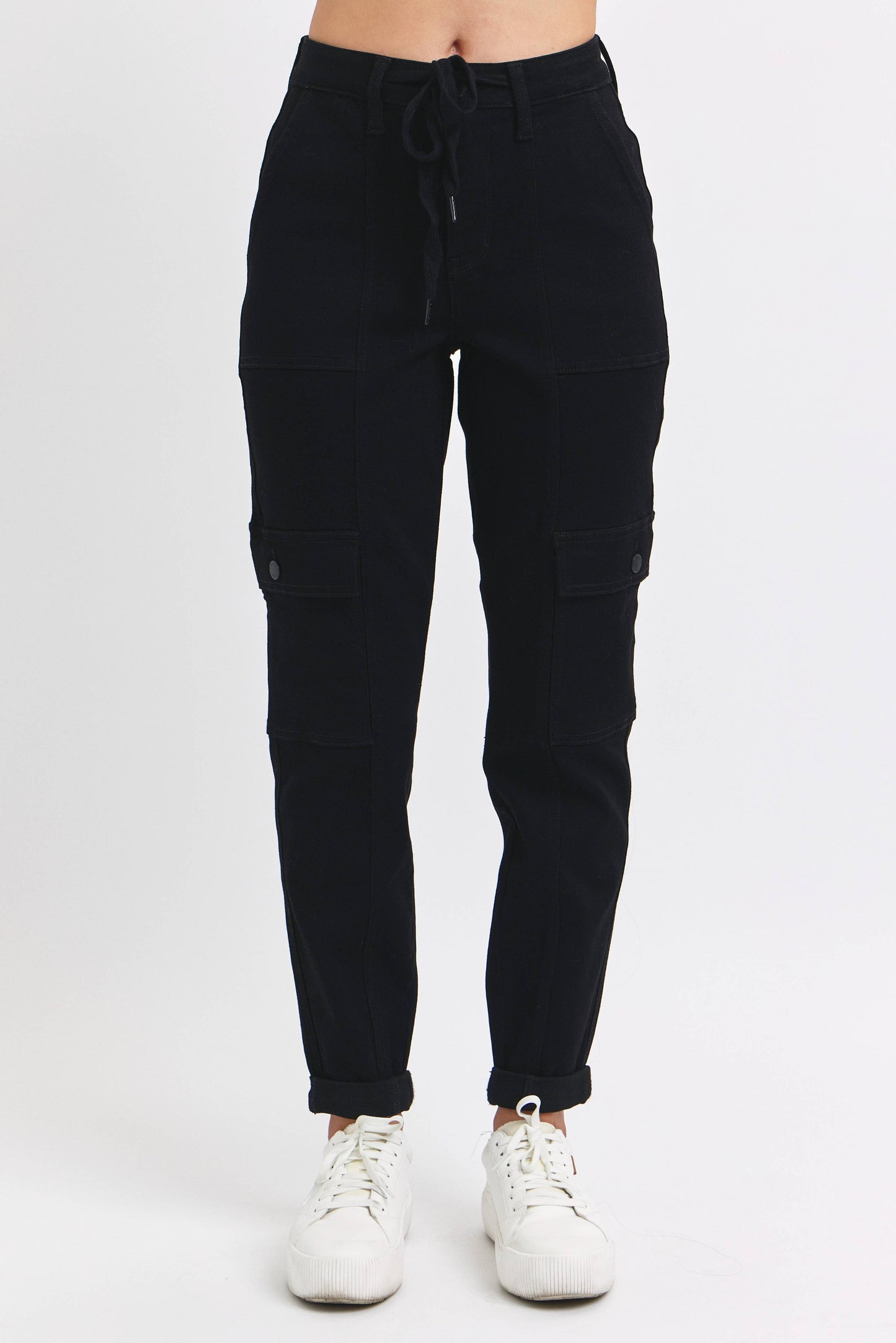 High Waisted Cargo Cuffed Jogger