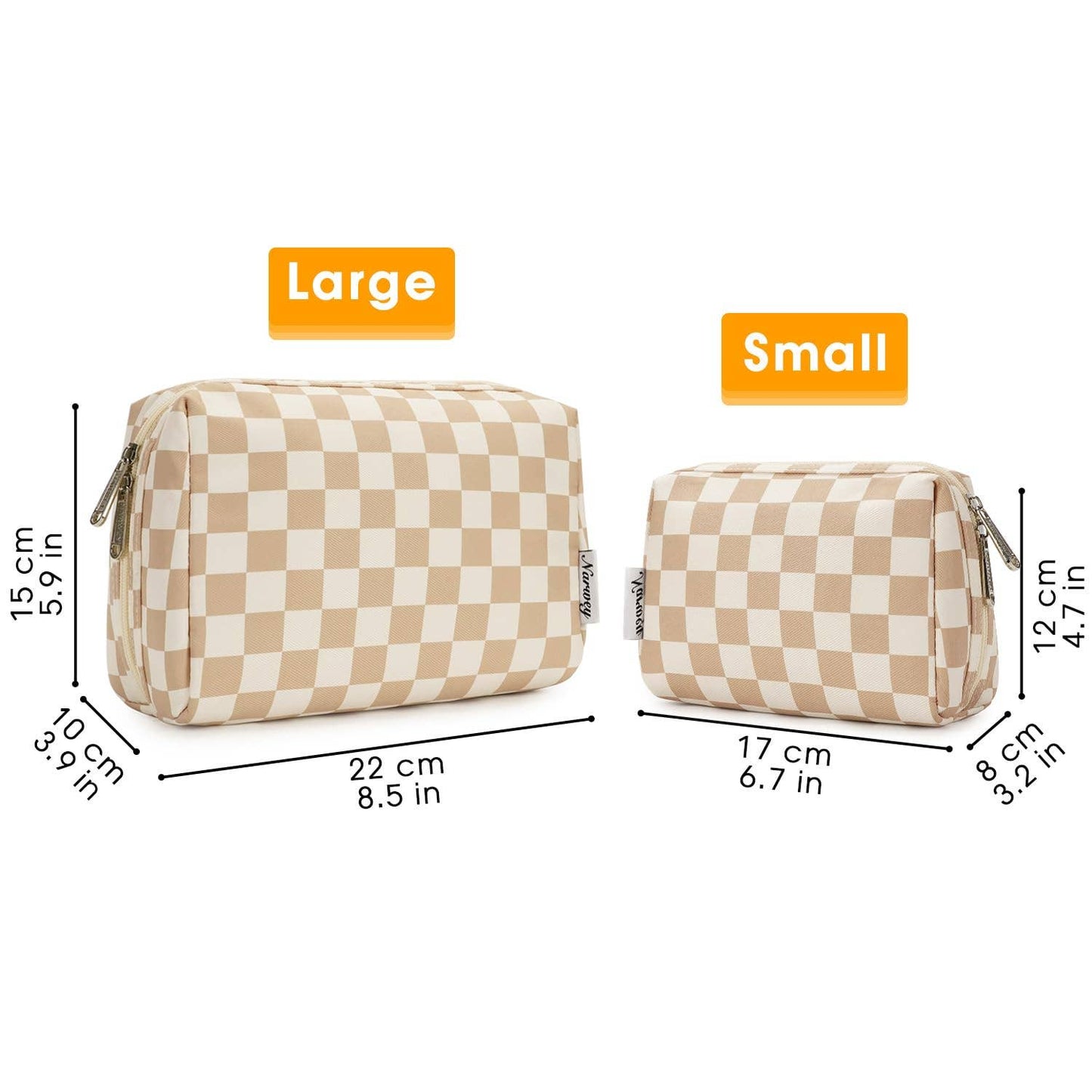 Checkered Makeup Bag Travel Cosmetic Bag Organizer Toiletry