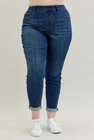 Judy Blue - High Waist Pull On Double Cuff - Plus