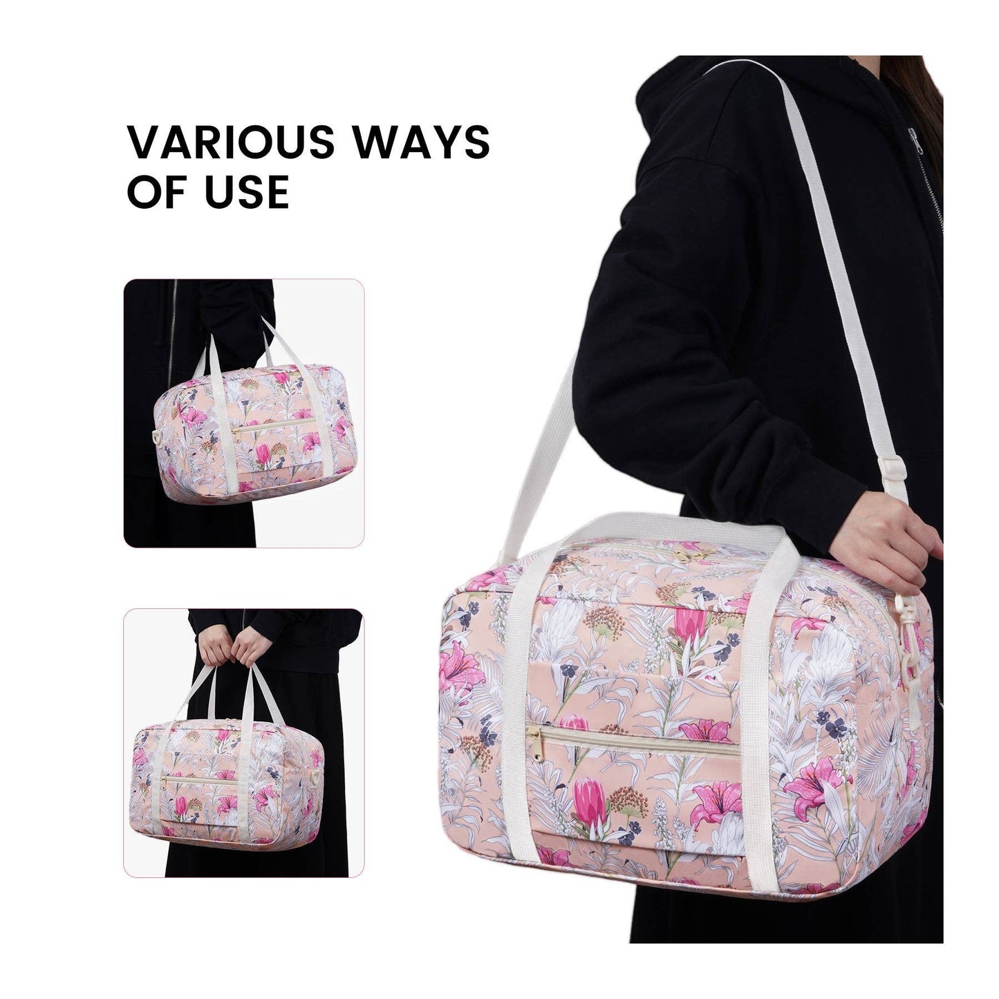 Printed Travel Duffel Bag 20L UnderSeat Storage For Airlines