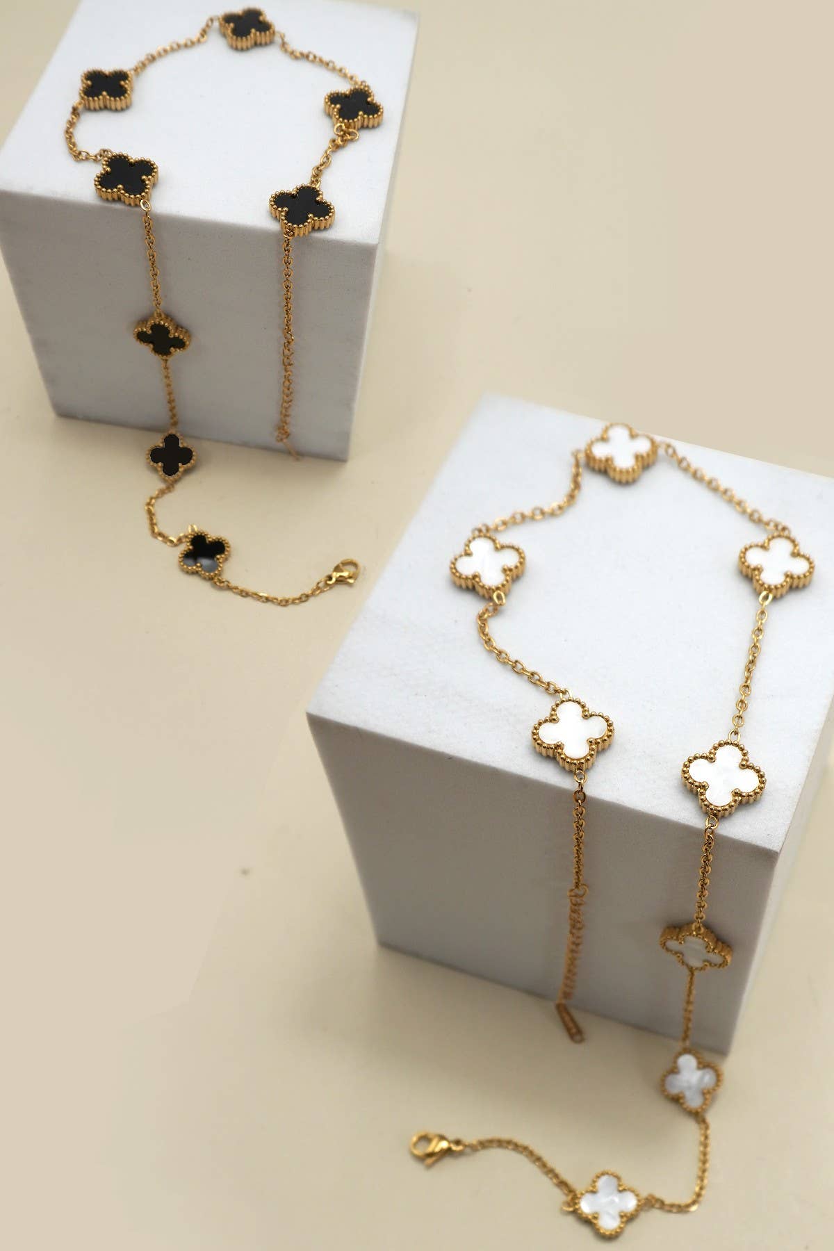 18K STAINLESS STEEL TARNISH FREE CLOVER NECKLACE | 40NK9470