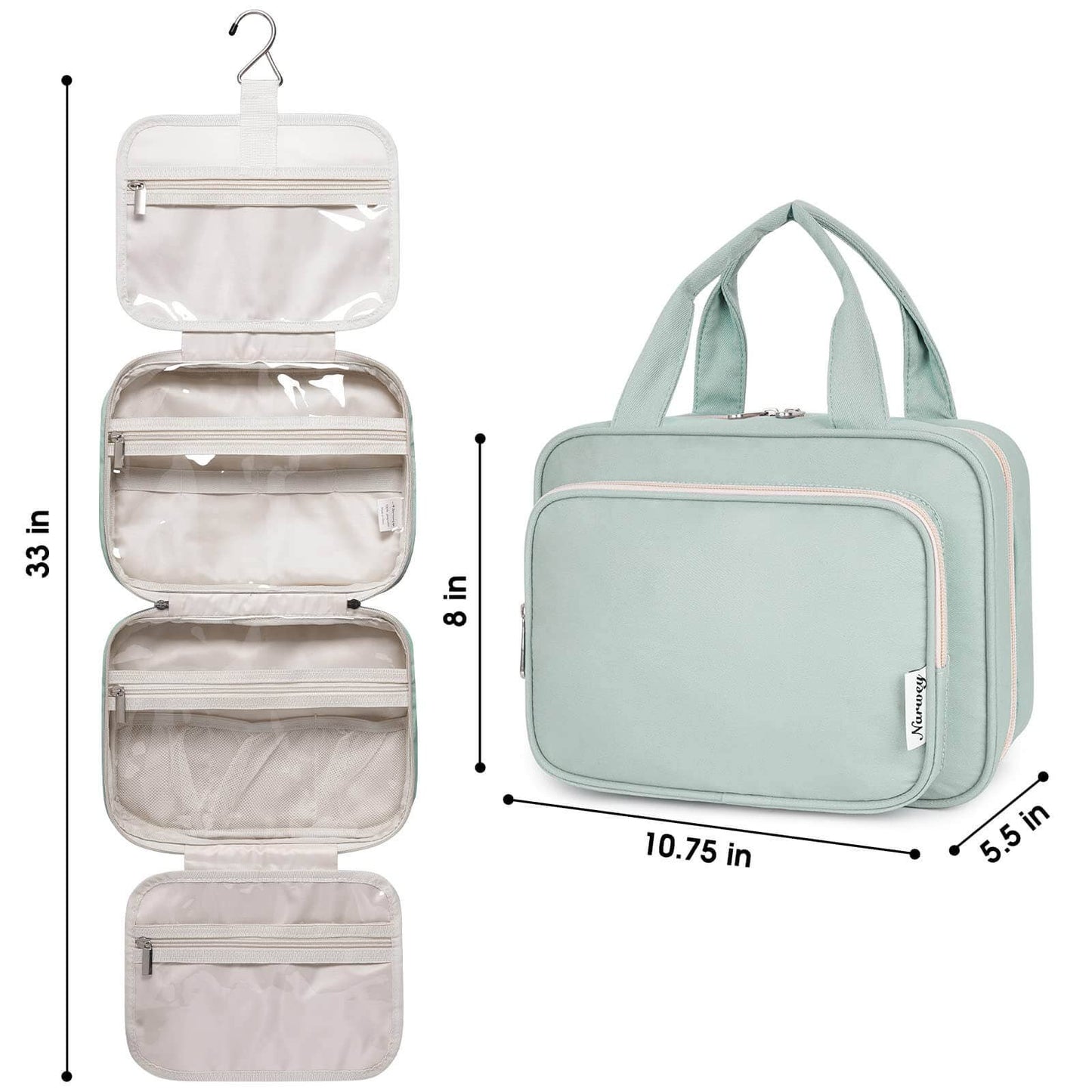 Narwey Hanging Toiletry Bag for Women Travel Makeup Bag