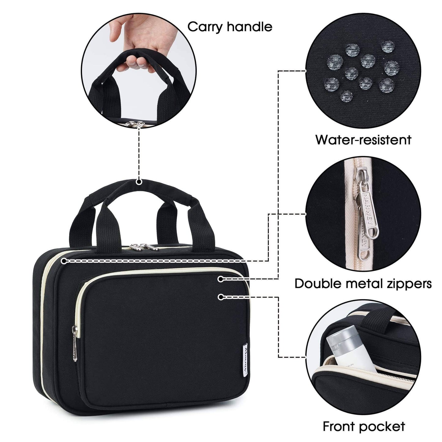 Narwey Hanging Toiletry Bag for Women Travel Makeup Bag