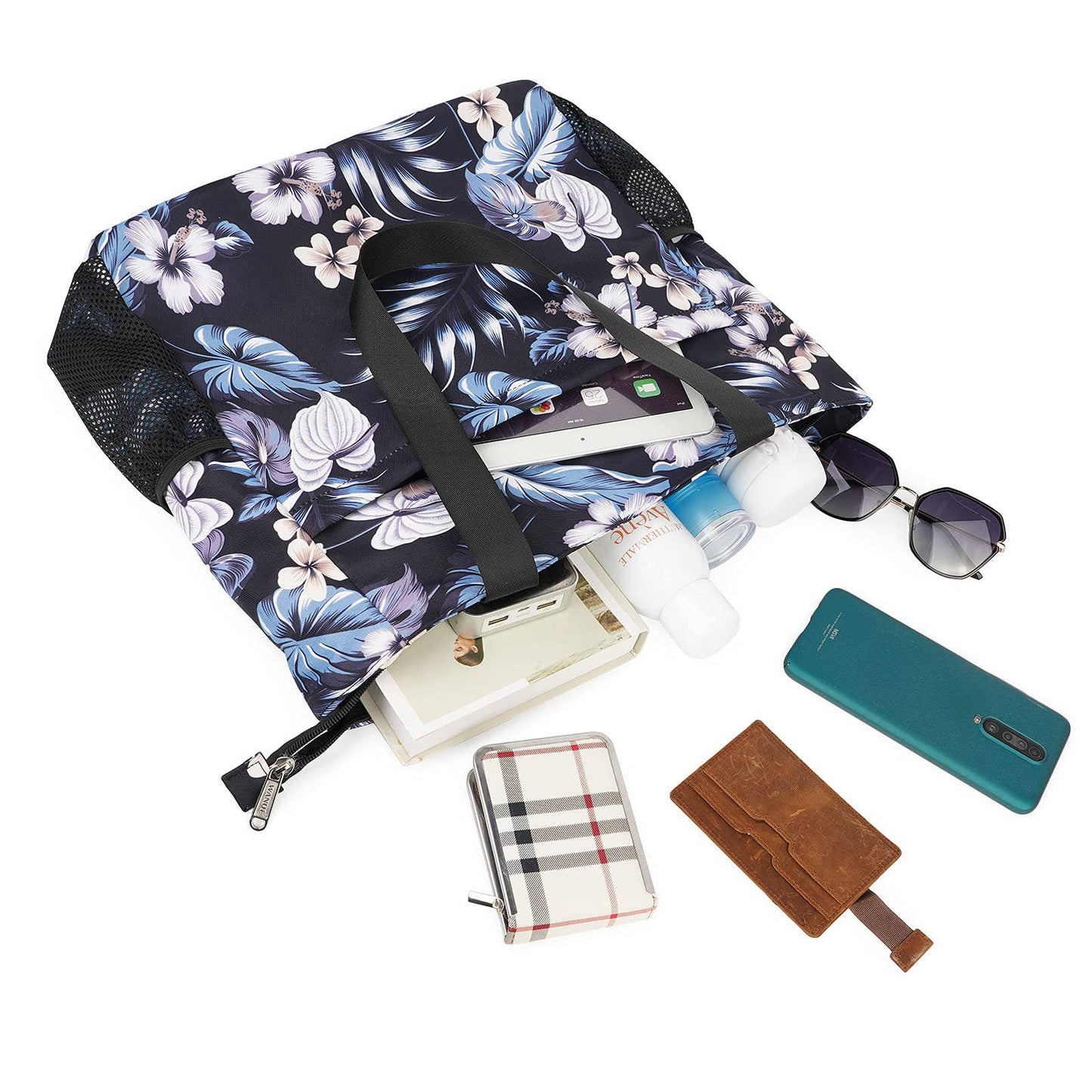 WANDF Water-resistant Beach Shoulder Tote Bag for Women