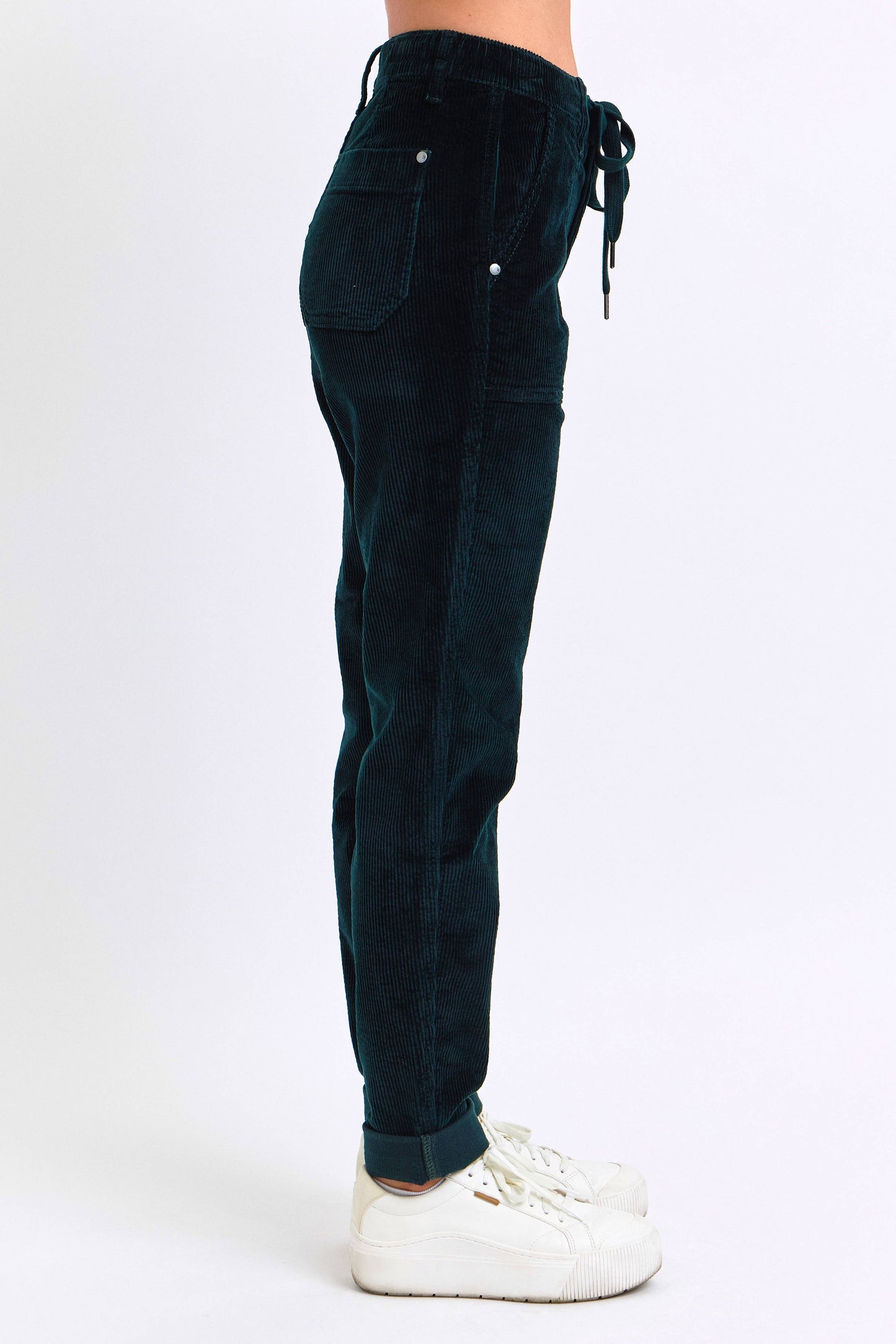 High Waisted Corduroy Cuffed Jogger