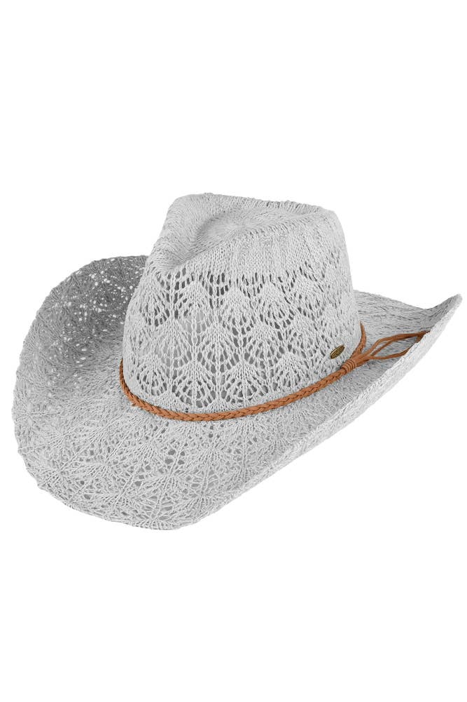 C.C Horseshoe Lace Knitting Cowboy Hat