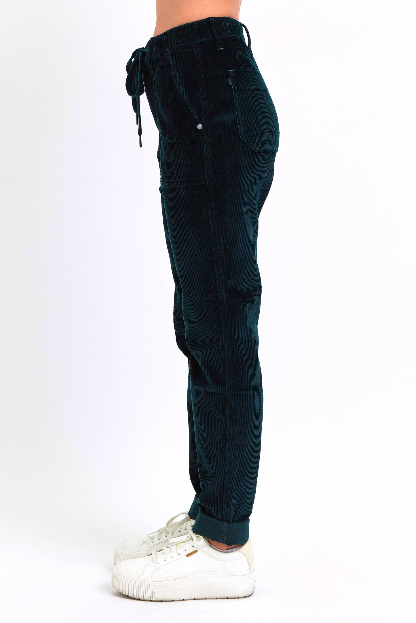 High Waisted Corduroy Cuffed Jogger