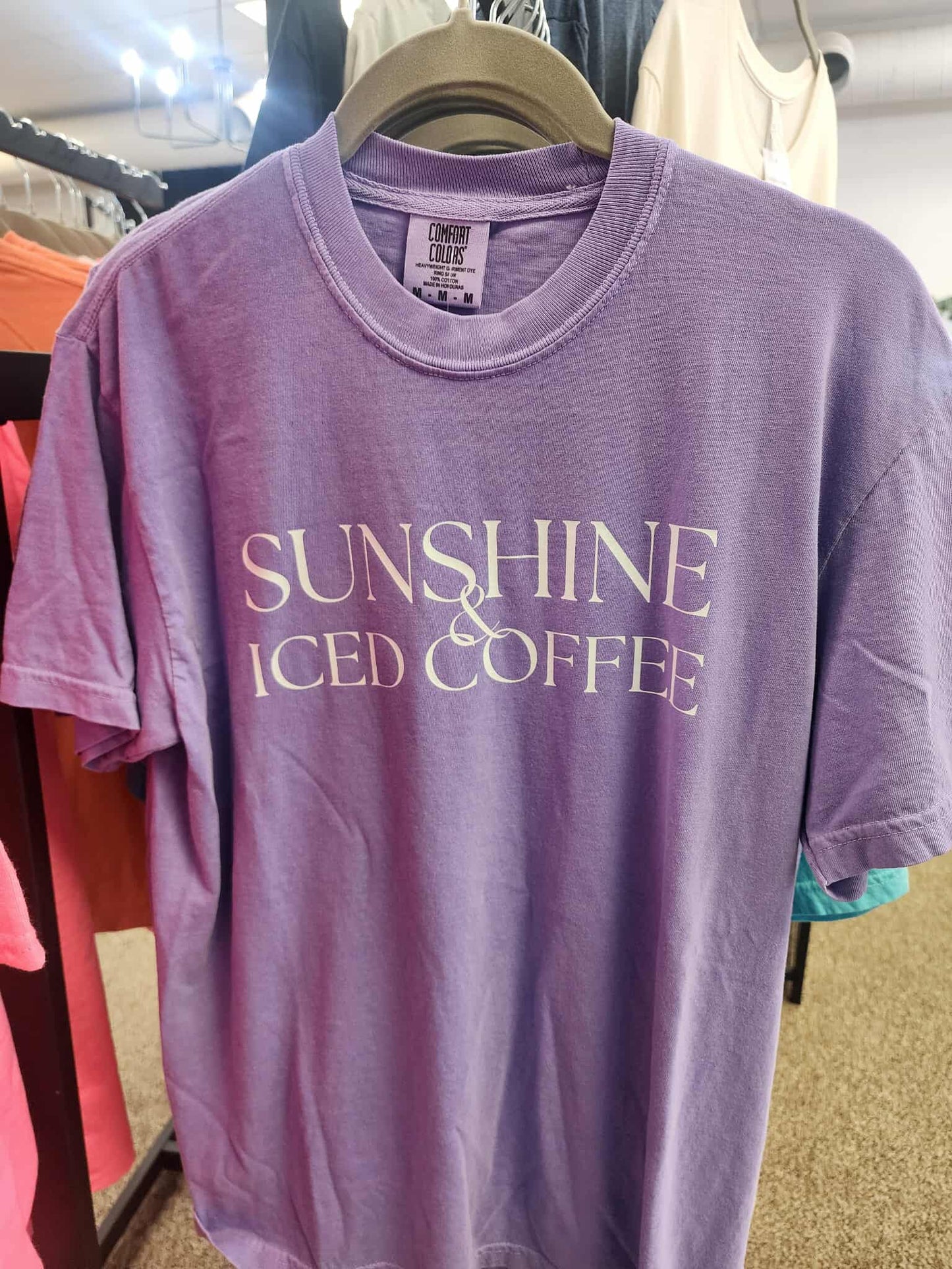 Sunshine & Iced Coffee Graphic Tee - Purple