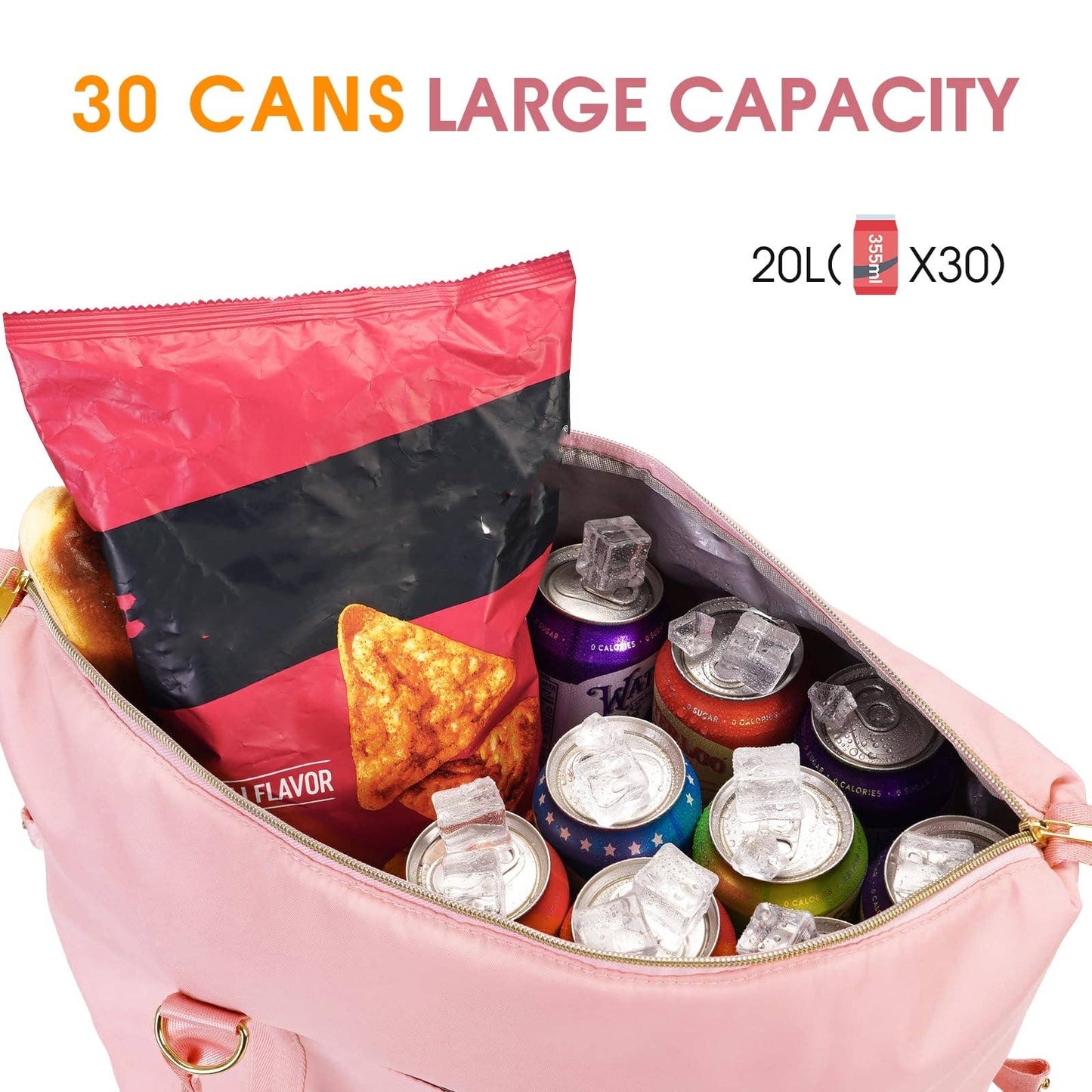 30 Can Insulated Soft Leakproof Cooler Tote Camping Bag