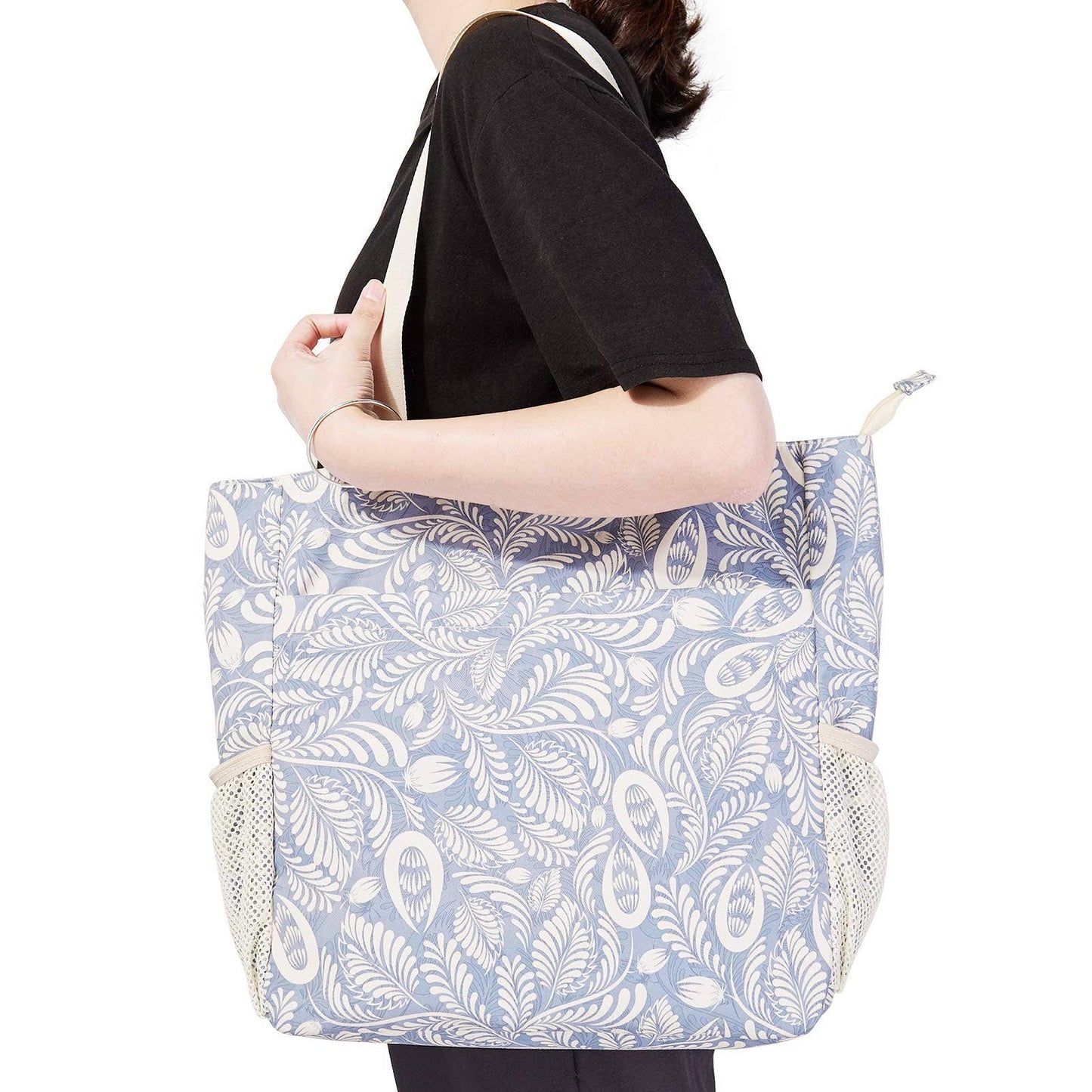 WANDF Water-resistant Beach Shoulder Tote Bag for Women