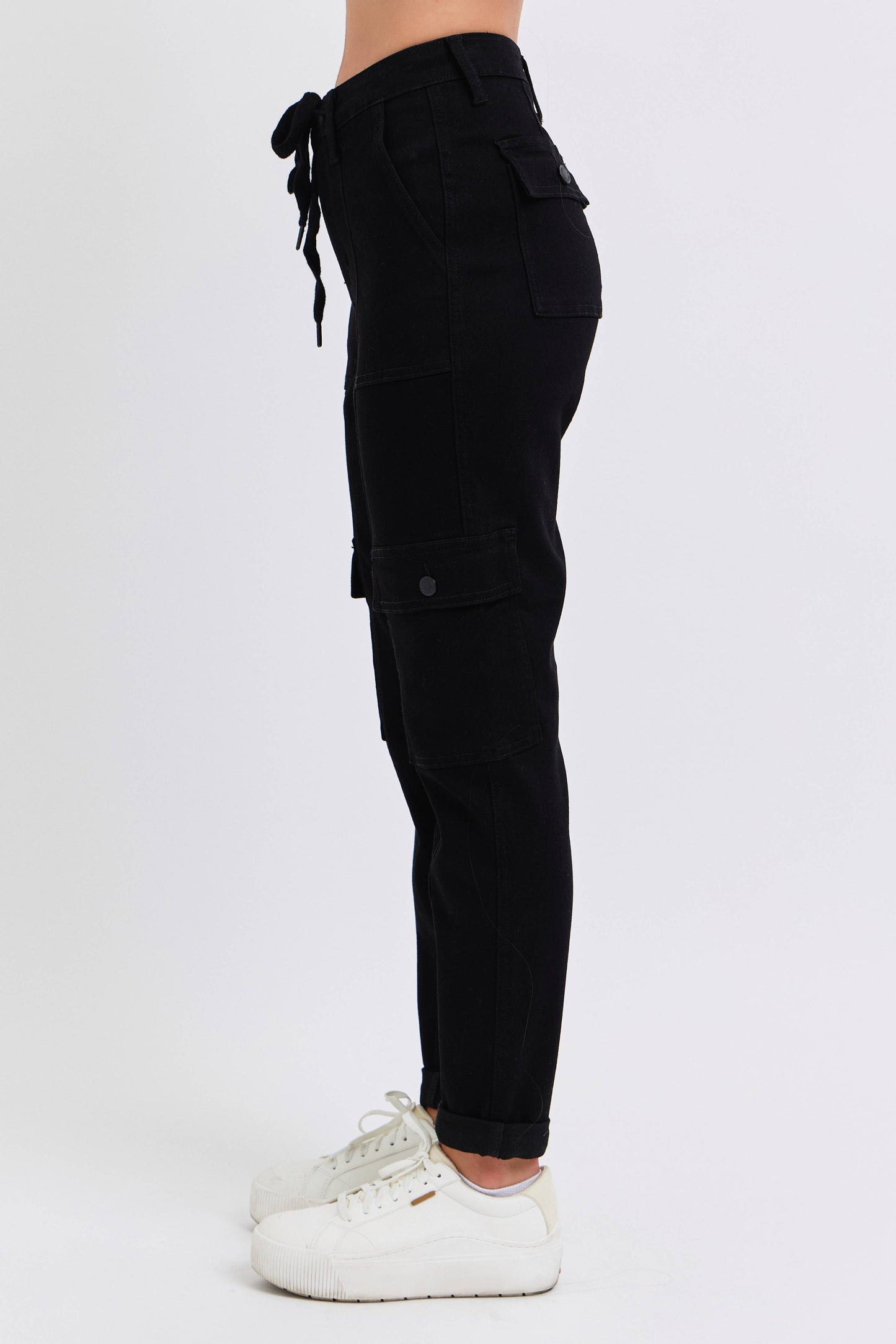 High Waisted Cargo Cuffed Jogger