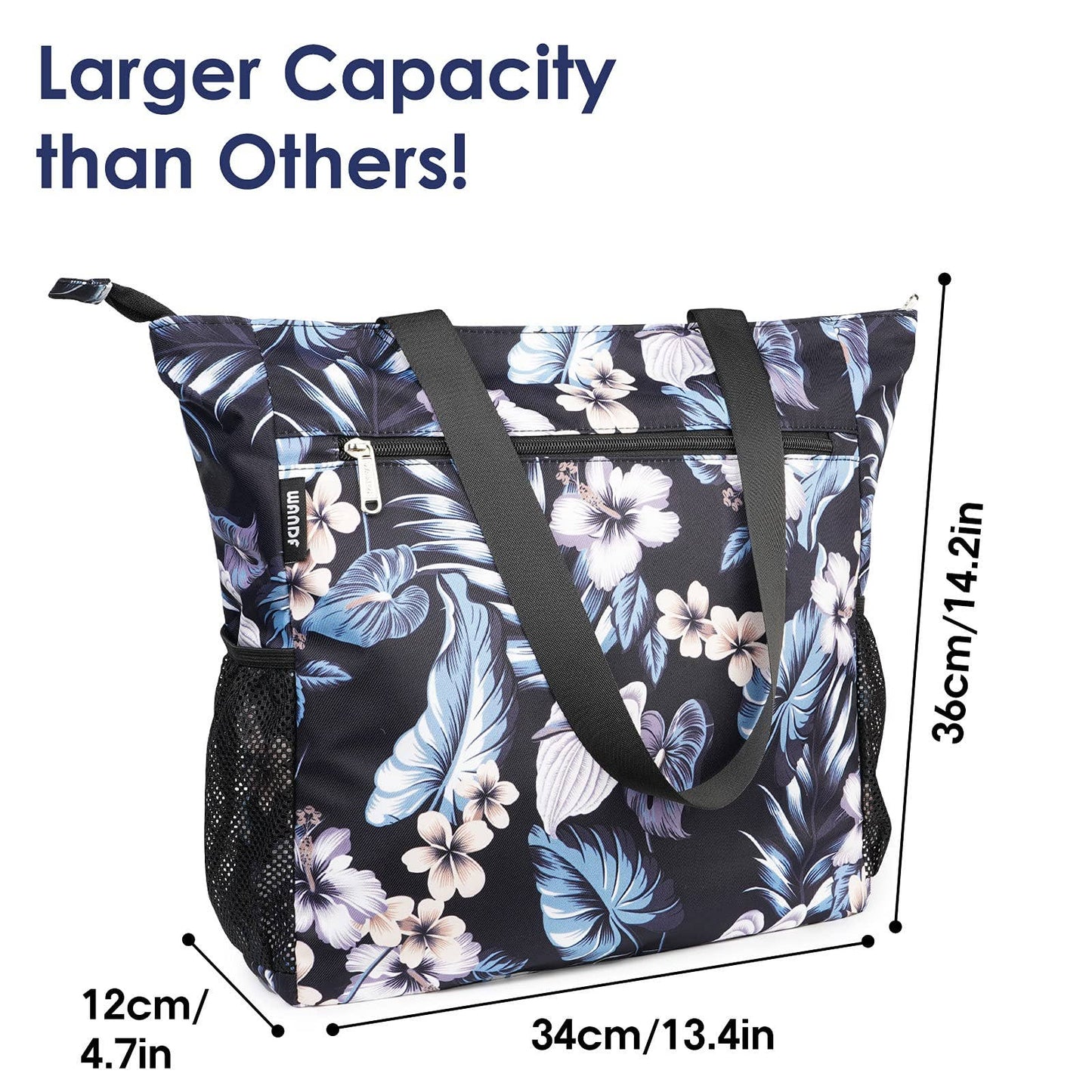 WANDF Water-resistant Beach Shoulder Tote Bag for Women