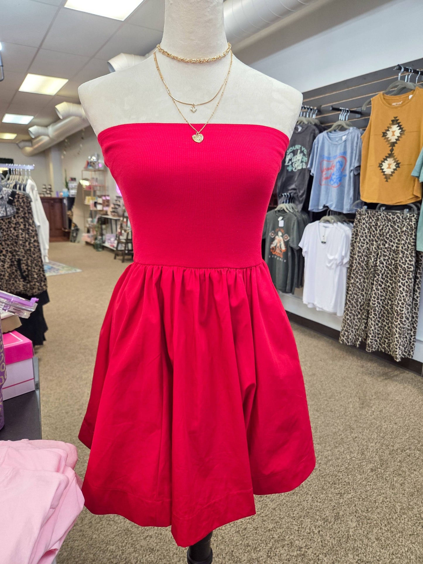 Zenana Ruby Red Mini Party Dress