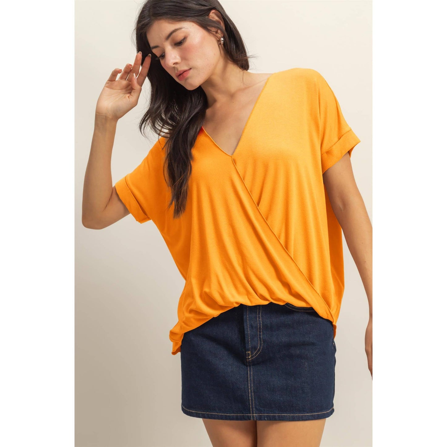 Short Sleeve Surplice Top