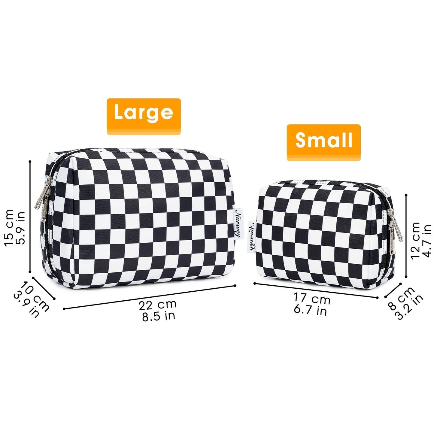 Checkered Makeup Bag Travel Cosmetic Bag Organizer Toiletry