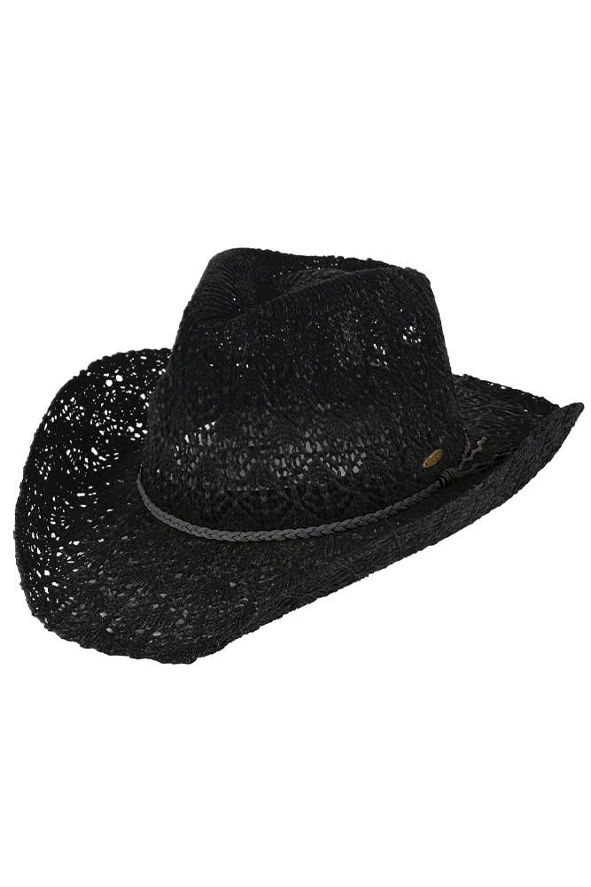 C.C Horseshoe Lace Knitting Cowboy Hat