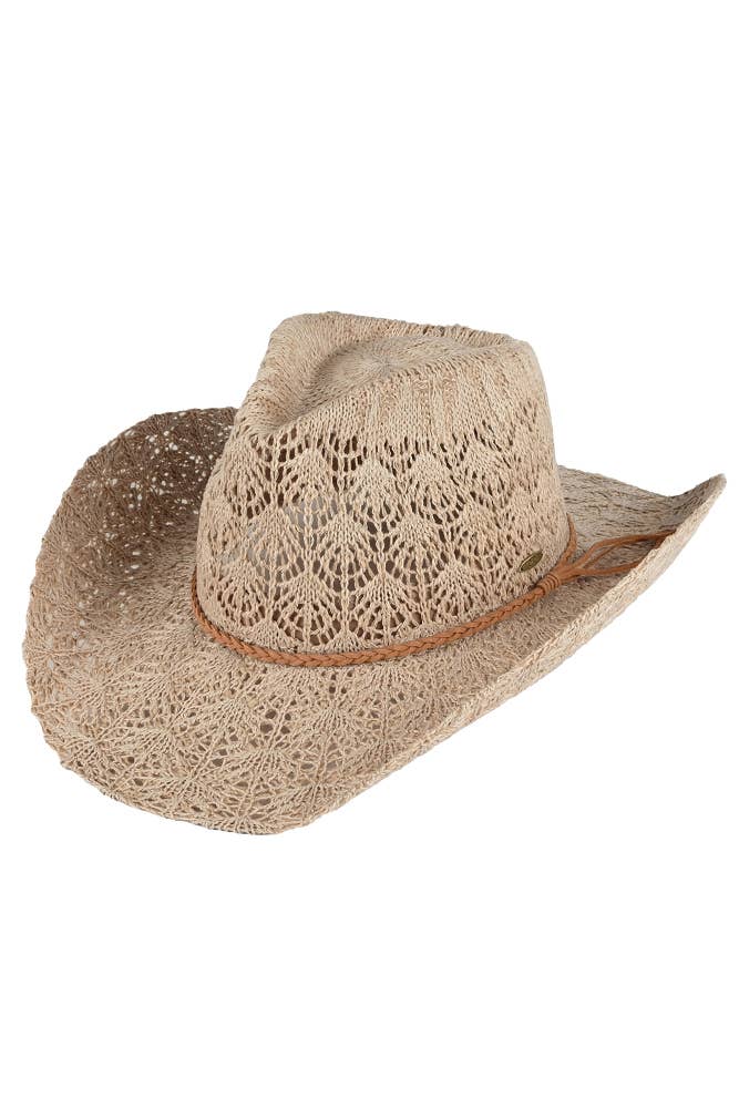C.C Horseshoe Lace Knitting Cowboy Hat