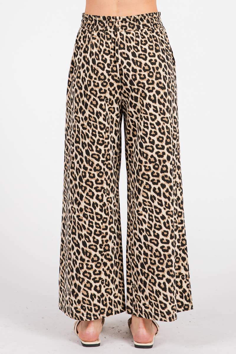 Sewn and Seen Leopard Print Wide Leg Pants