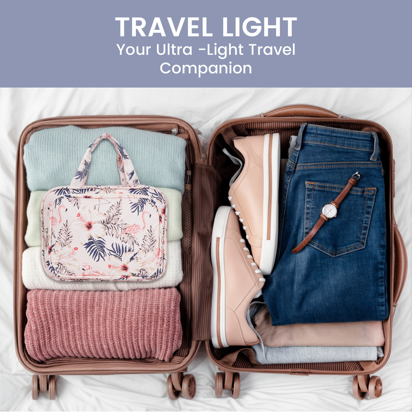 Narwey Hanging Toiletry Bag for Women Travel Makeup Bag