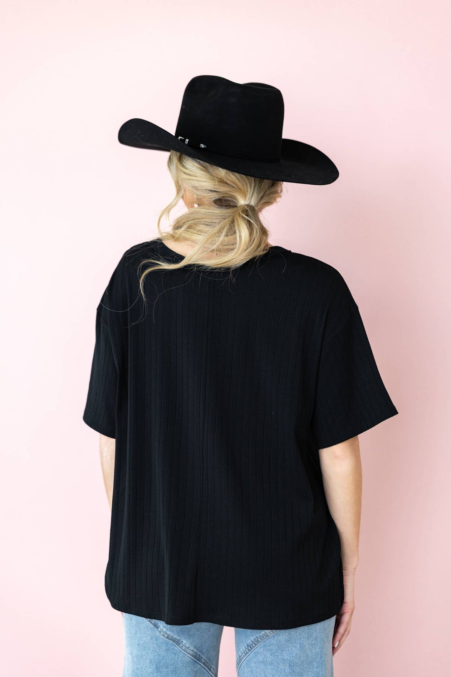 Ribbed Boyfriend Style Oversized Top