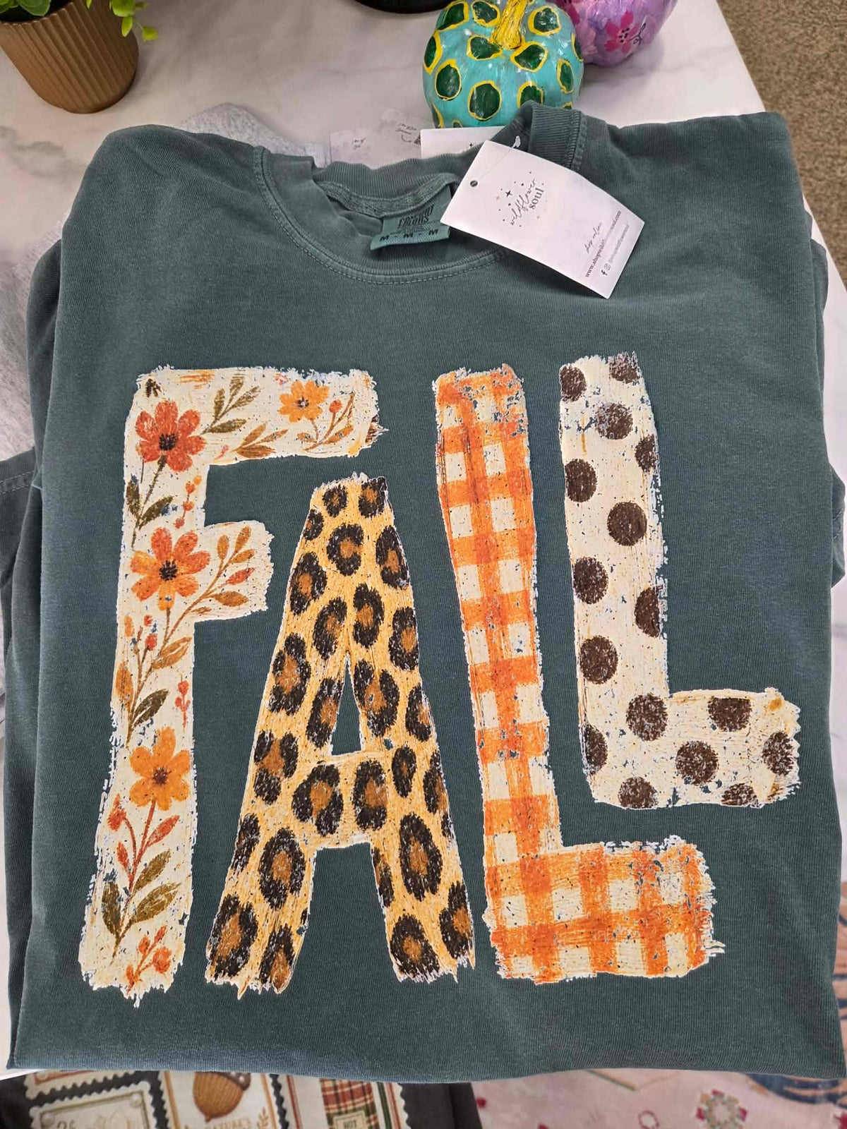 FALL - Moss Green Graphic Tee (Pre-order)