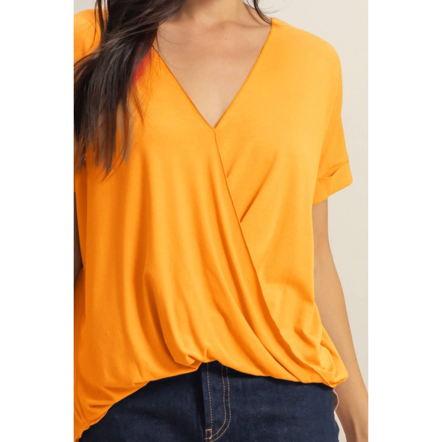 Short Sleeve Surplice Top