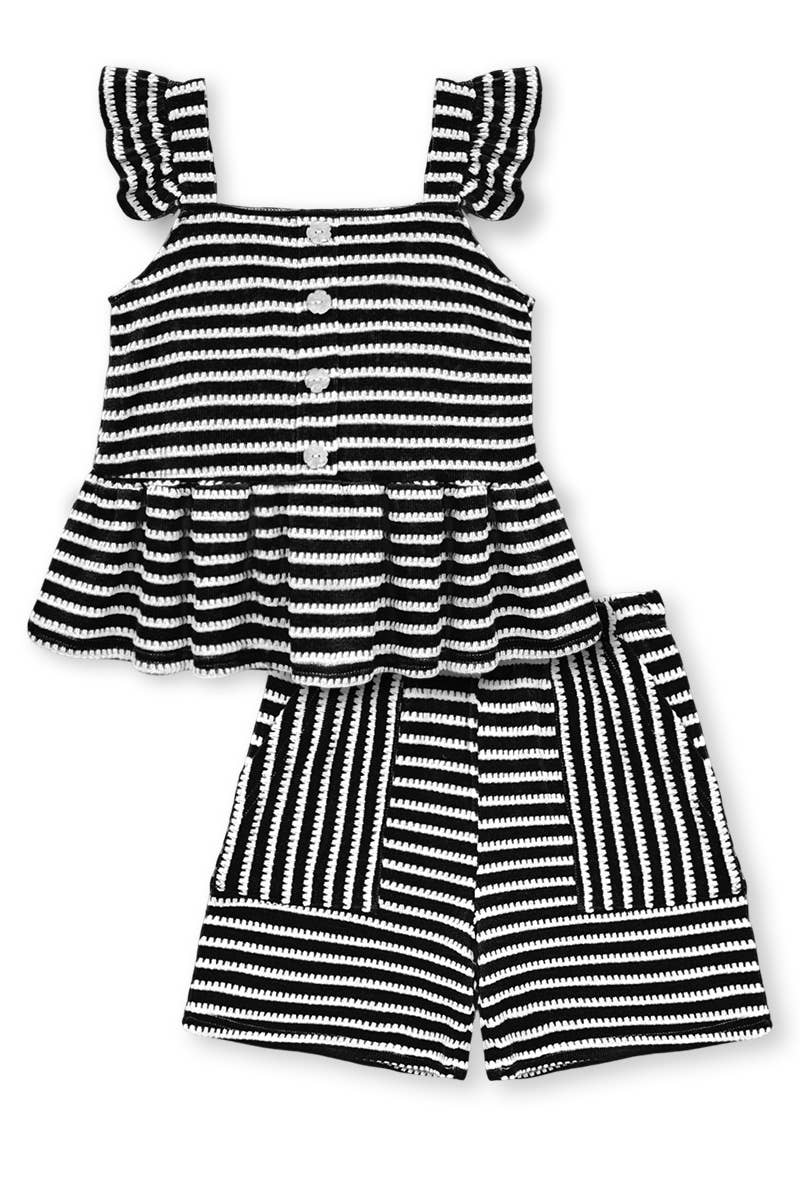Toddler's 2 pc Striped Short Set