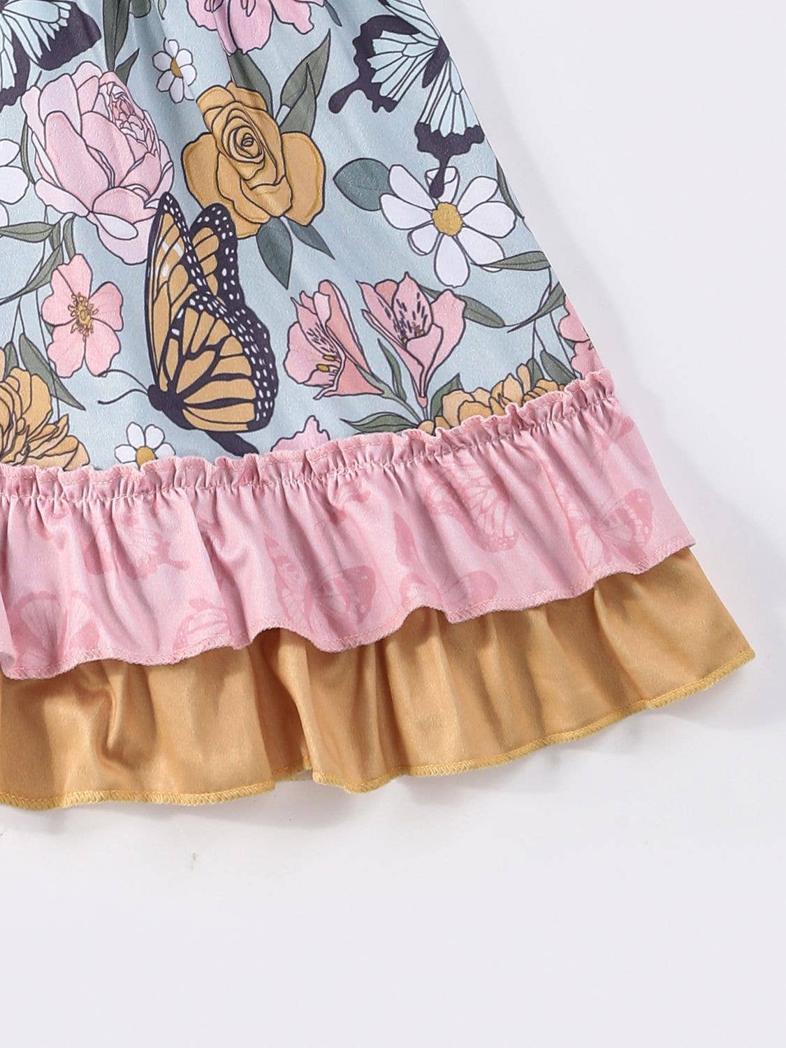 Aqua Butterfly Garden Girls Dress