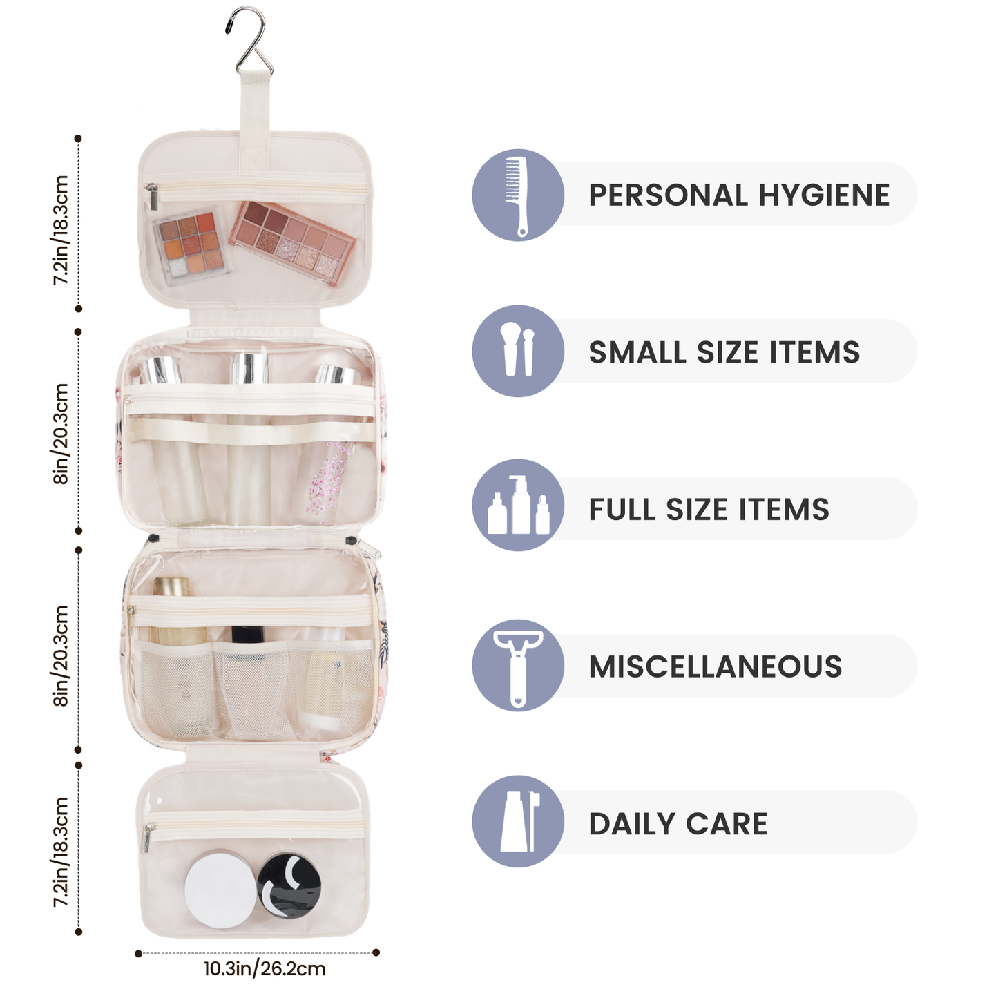 Narwey Hanging Toiletry Bag for Women Travel Makeup Bag