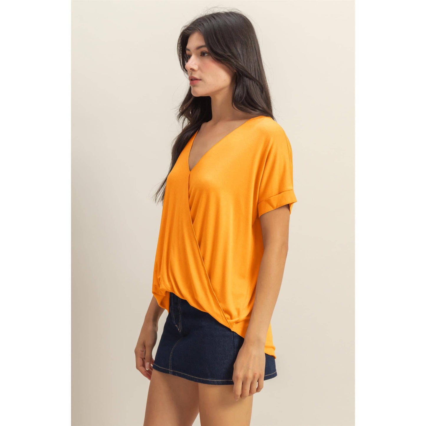 Short Sleeve Surplice Top