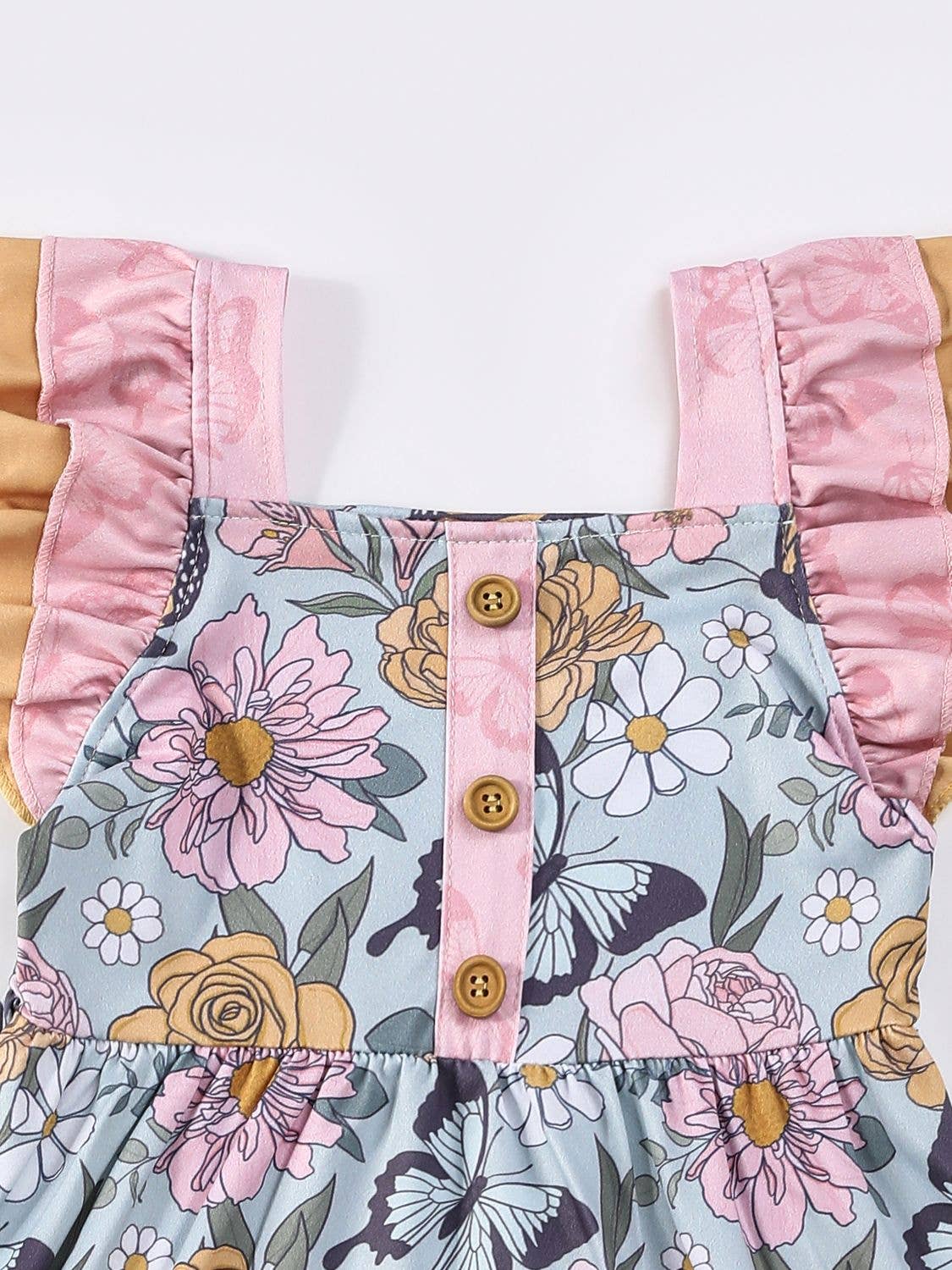 Aqua Butterfly Garden Girls Dress