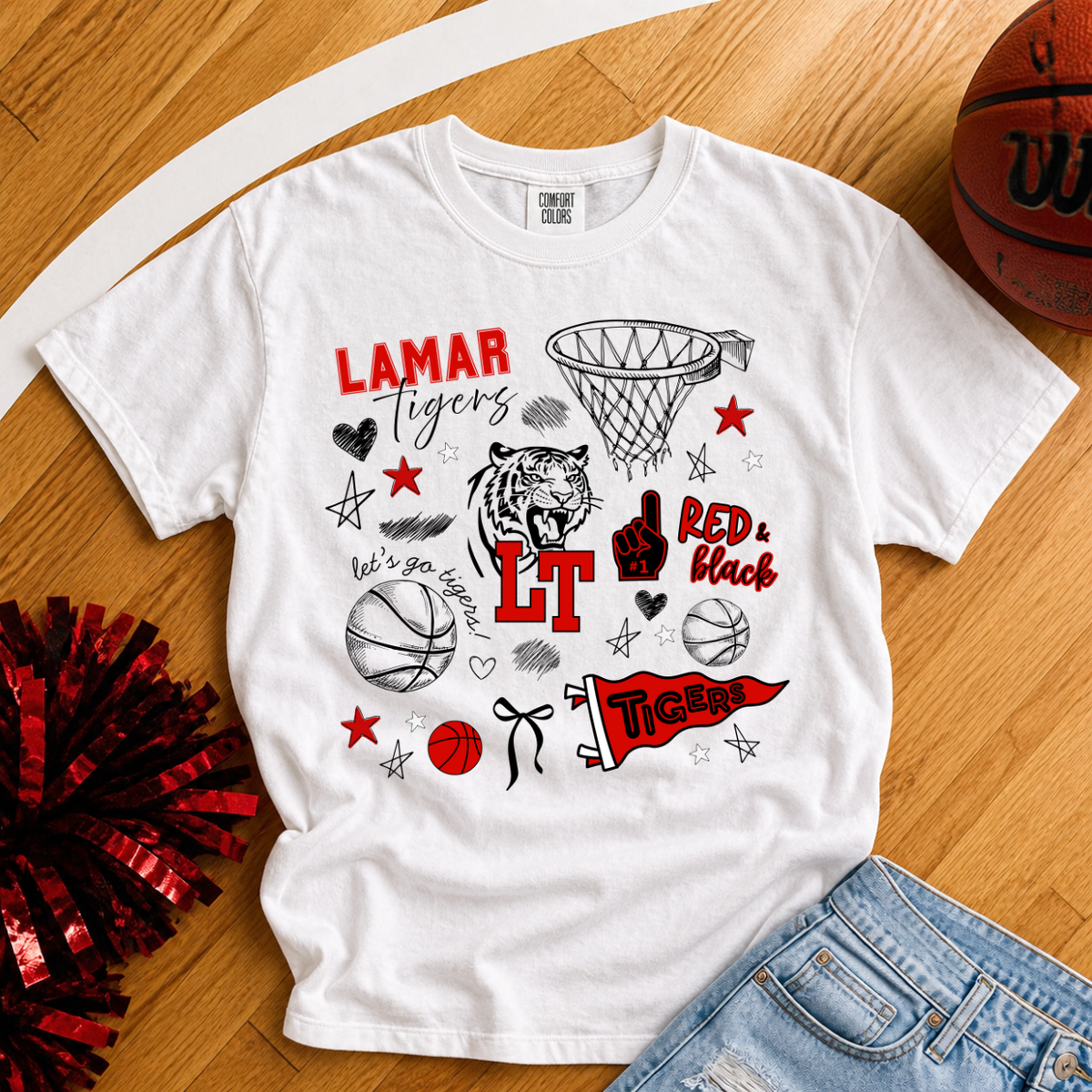 Lamar Tigers Basketball Spirit Sweatshirt + Tee (Pre-order)