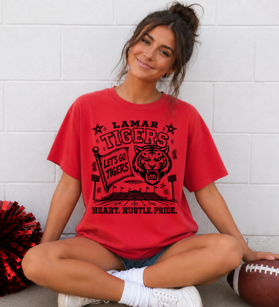 Lamar Tigers Team Spirit - Comfort Colors Tee (Pre-order)