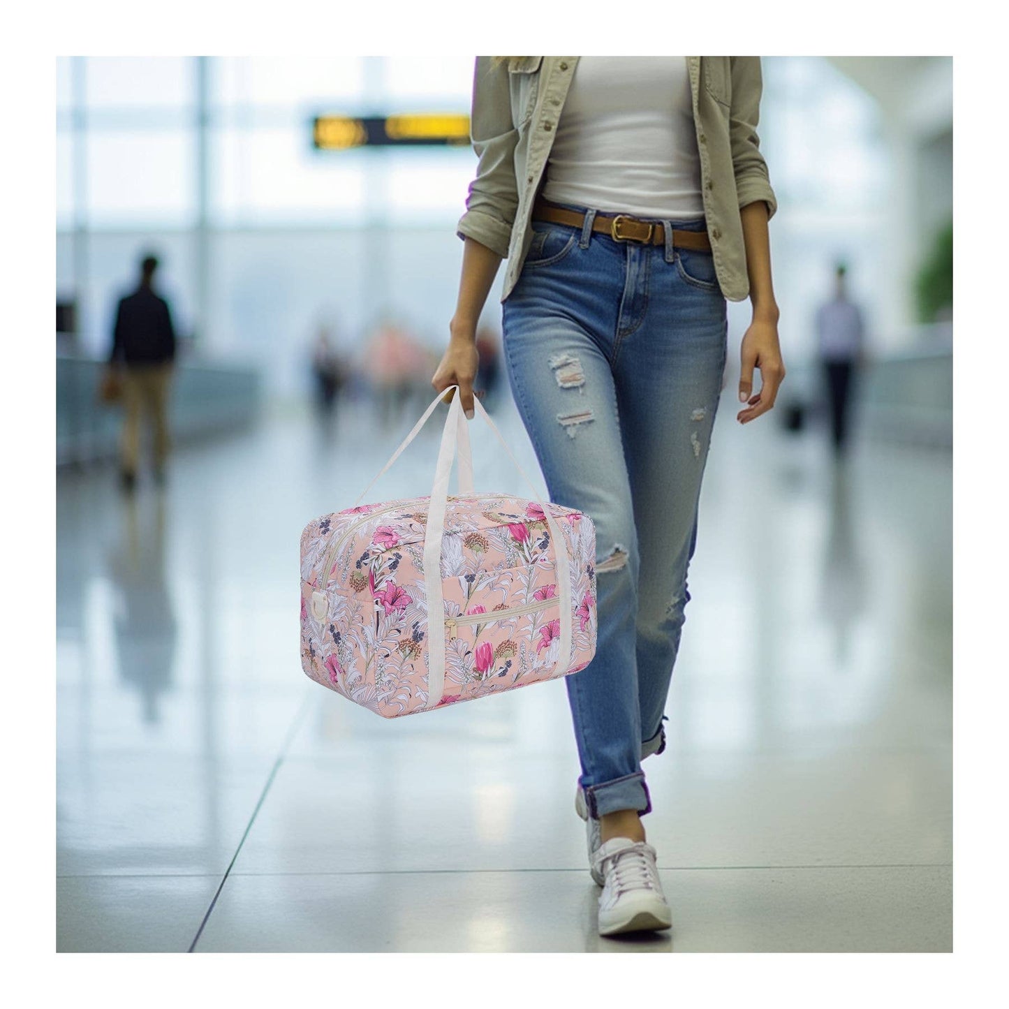 Printed Travel Duffel Bag 20L UnderSeat Storage For Airlines