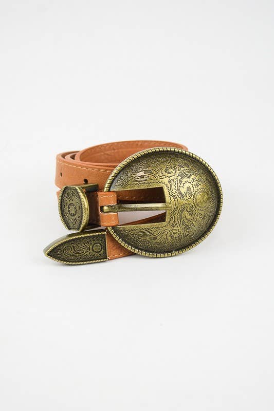 Oval Embossed Vintage Buckle Belt ðŸ¤