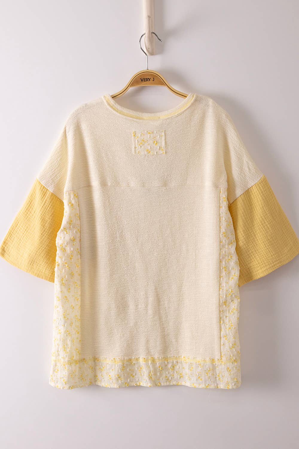Yellow Oversized Floral Pocket Tee