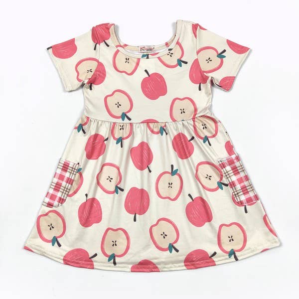 Plaid Apple Girls Dress