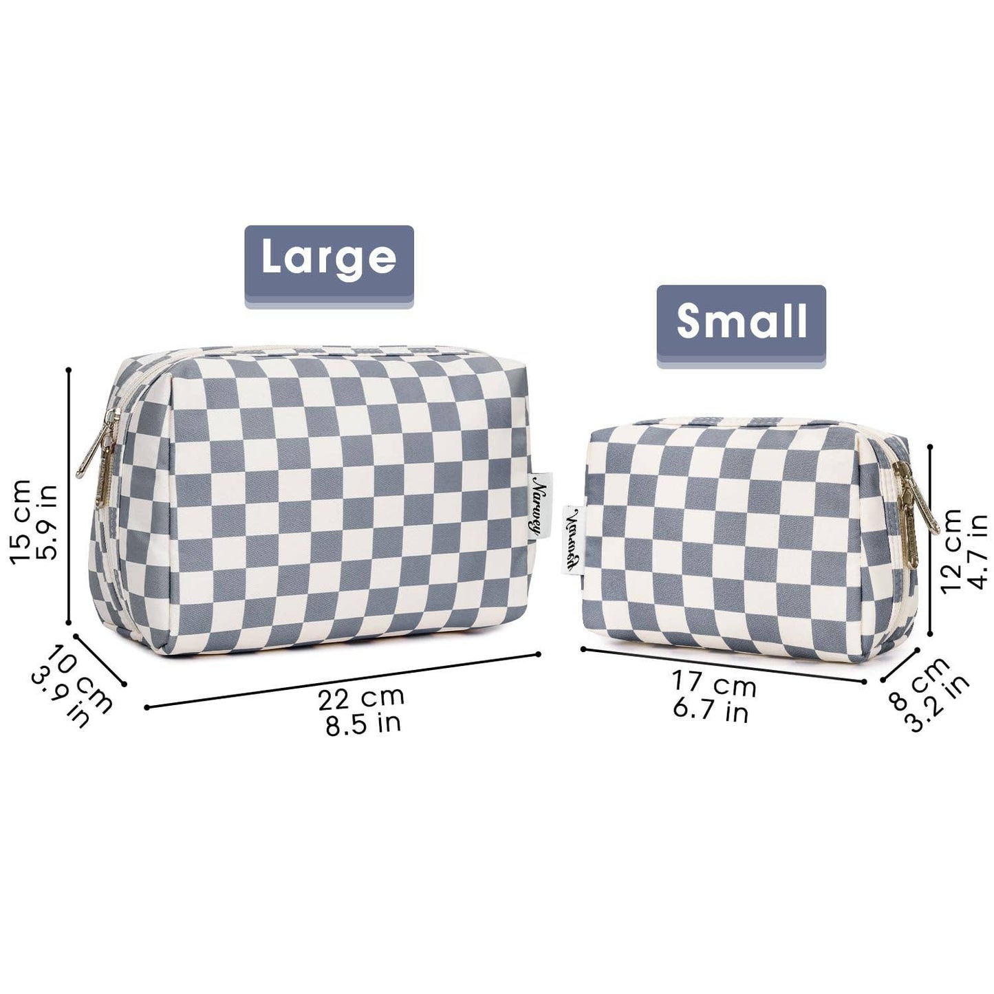 Checkered Makeup Bag Travel Cosmetic Bag Organizer Toiletry