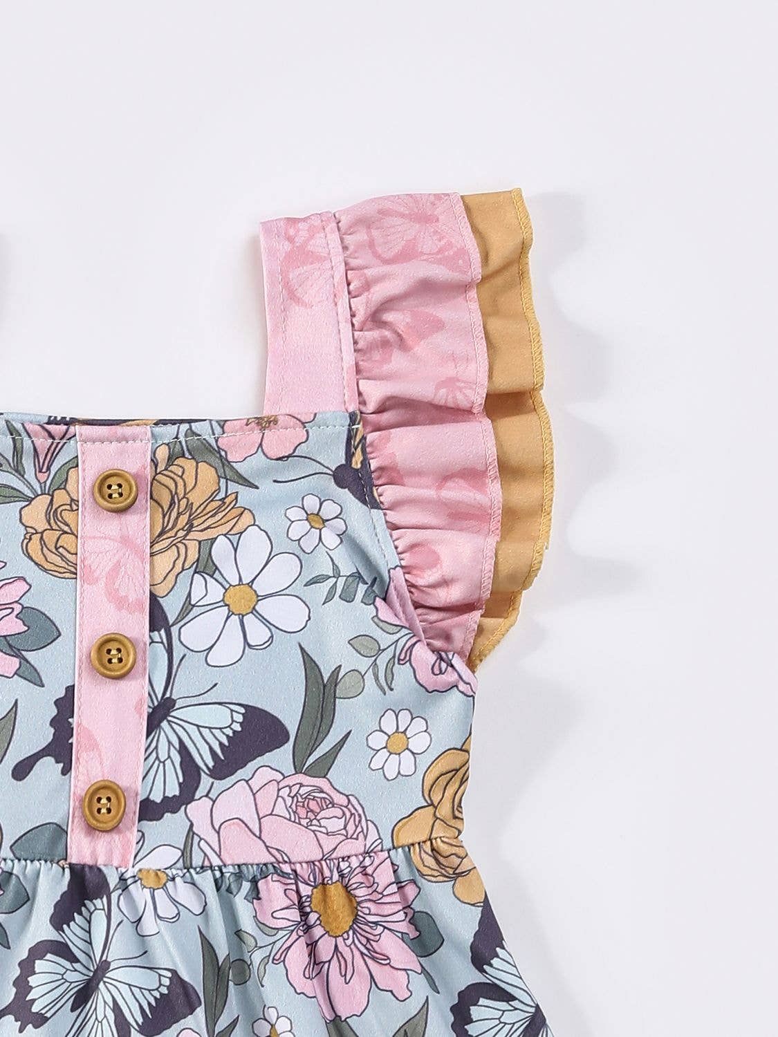 Aqua Butterfly Garden Girls Dress