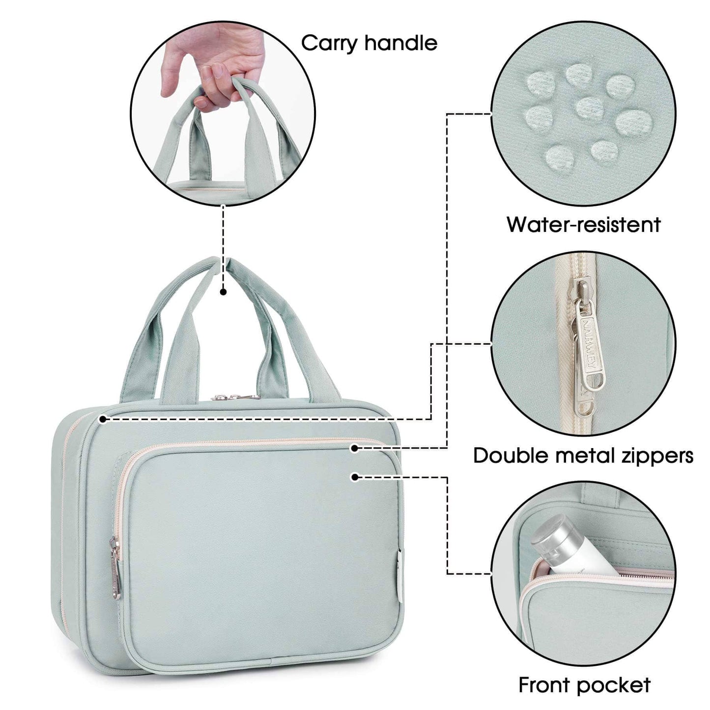 Narwey Hanging Toiletry Bag for Women Travel Makeup Bag
