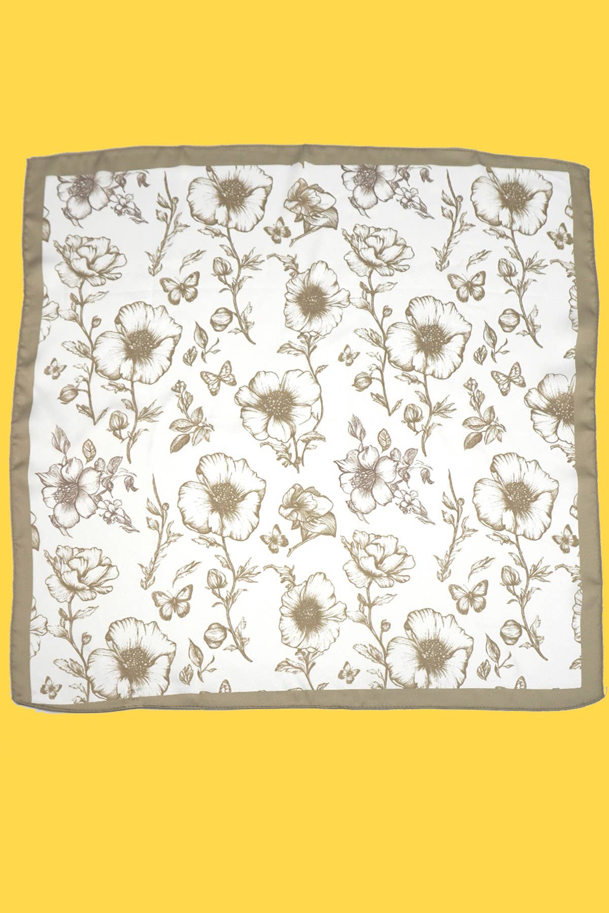 PETITE FLOWER PRINT SILKY FEELING BANDANA SCARF | PINK