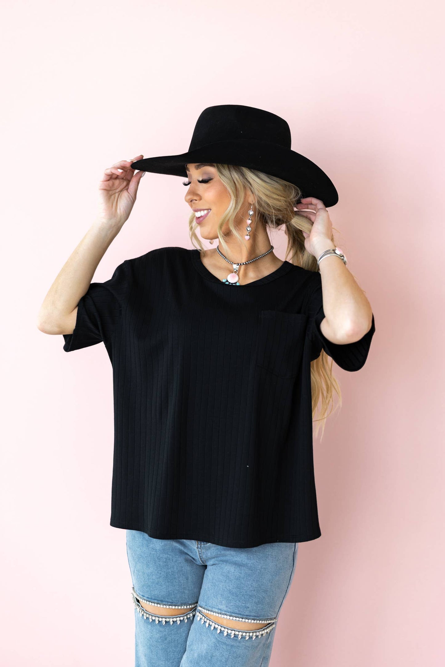 Ribbed Boyfriend Style Oversized Top
