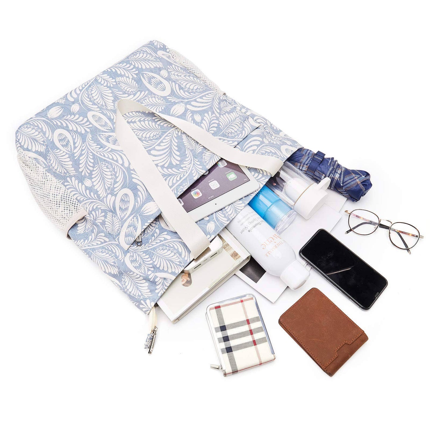 WANDF Water-resistant Beach Shoulder Tote Bag for Women