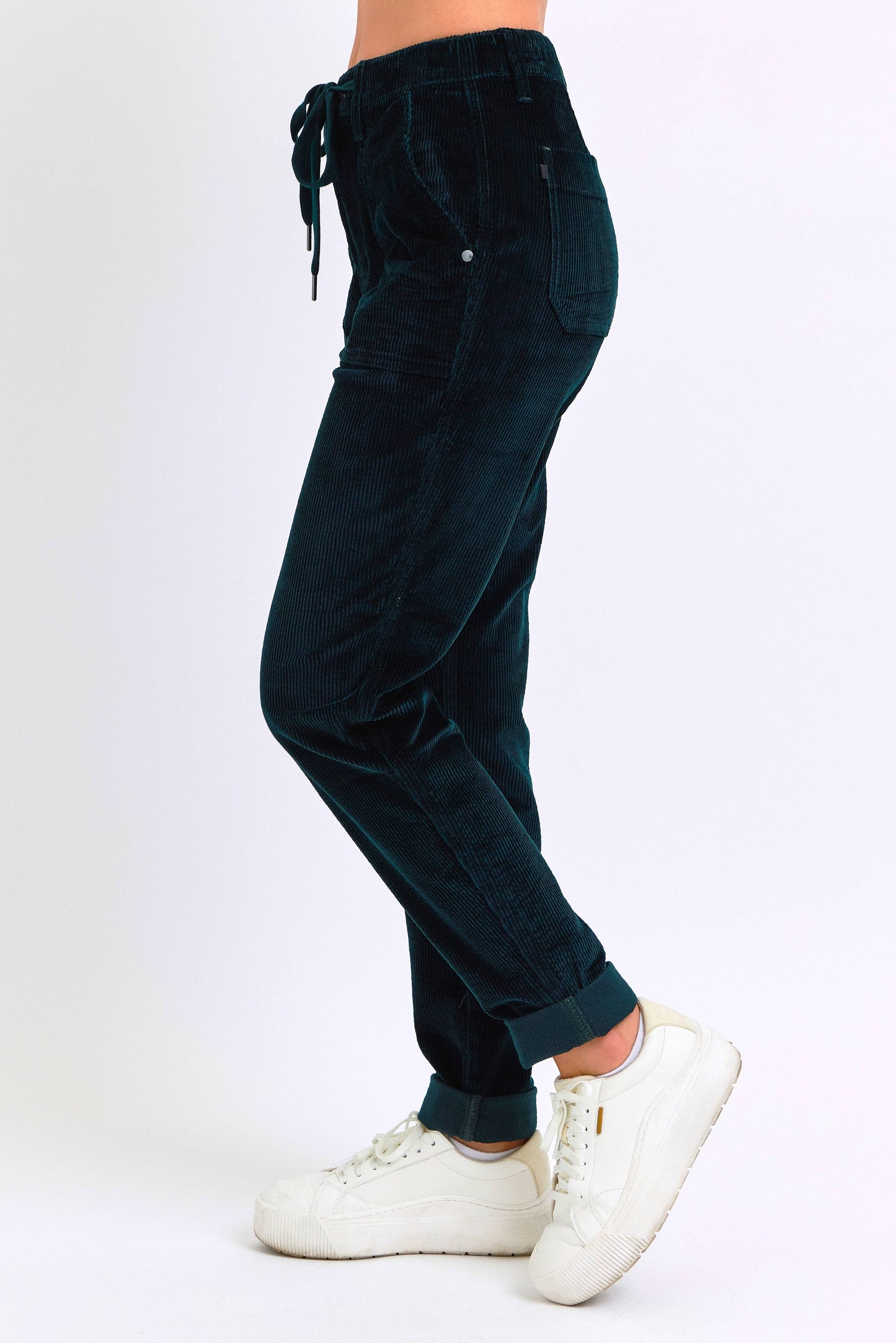 High Waisted Corduroy Cuffed Jogger