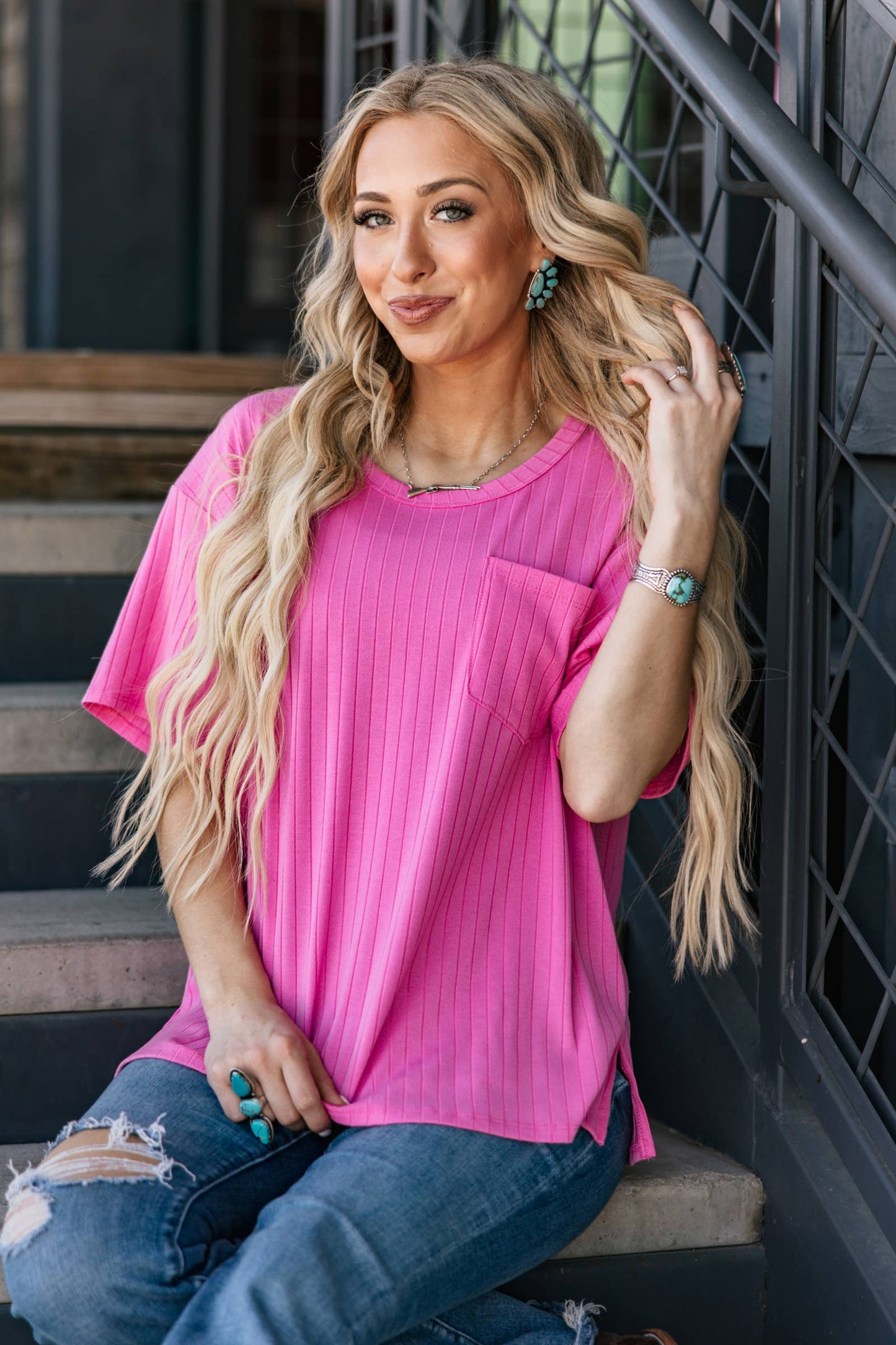 Ribbed Boyfriend Style Oversized Top