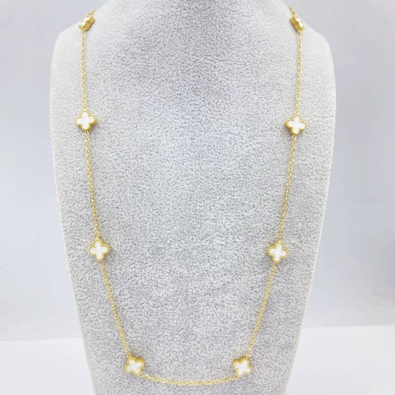 18K STAINLESS STEEL TARNISH FREE CLOVER NECKLACE | 40NK9470