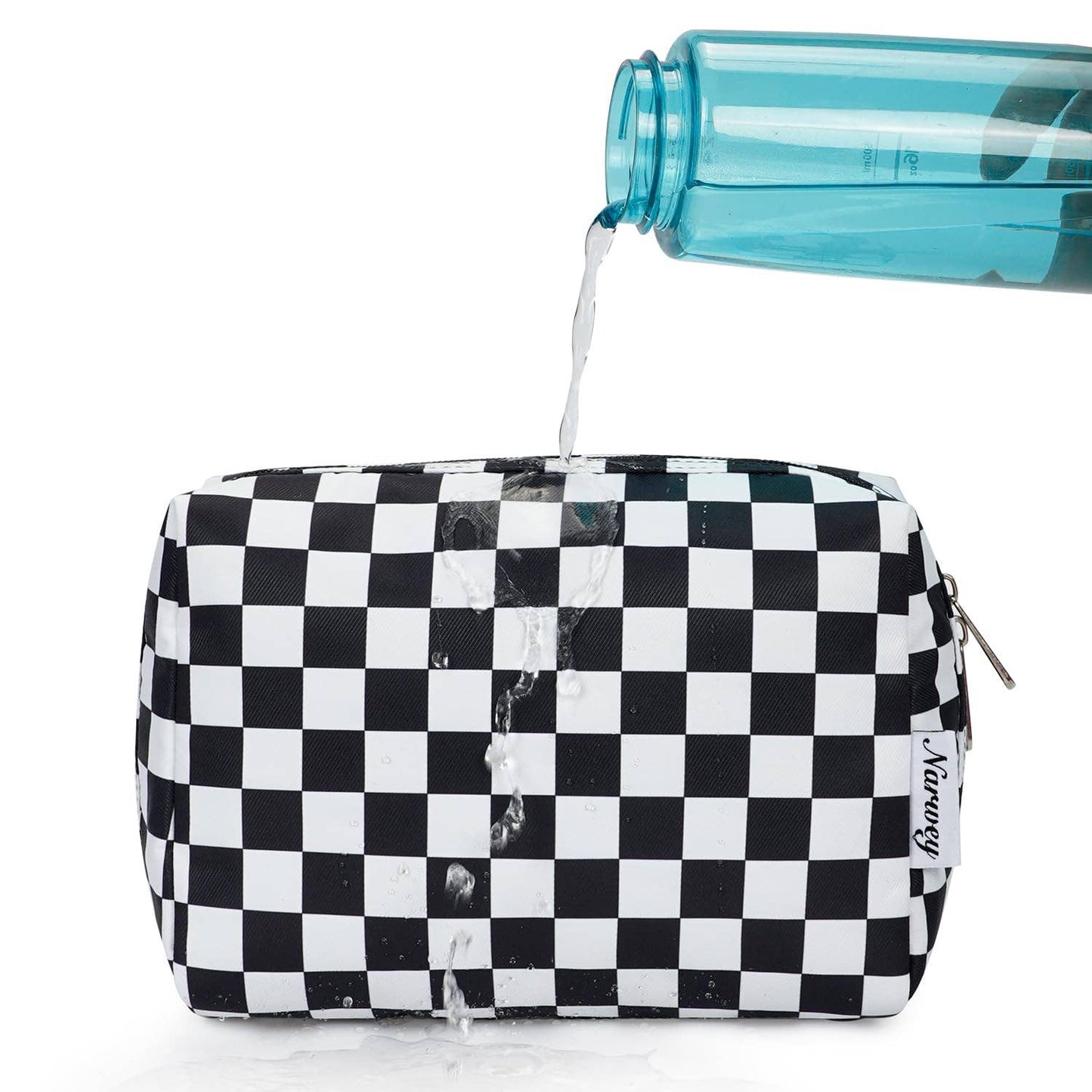 Checkered Makeup Bag Travel Cosmetic Bag Organizer Toiletry